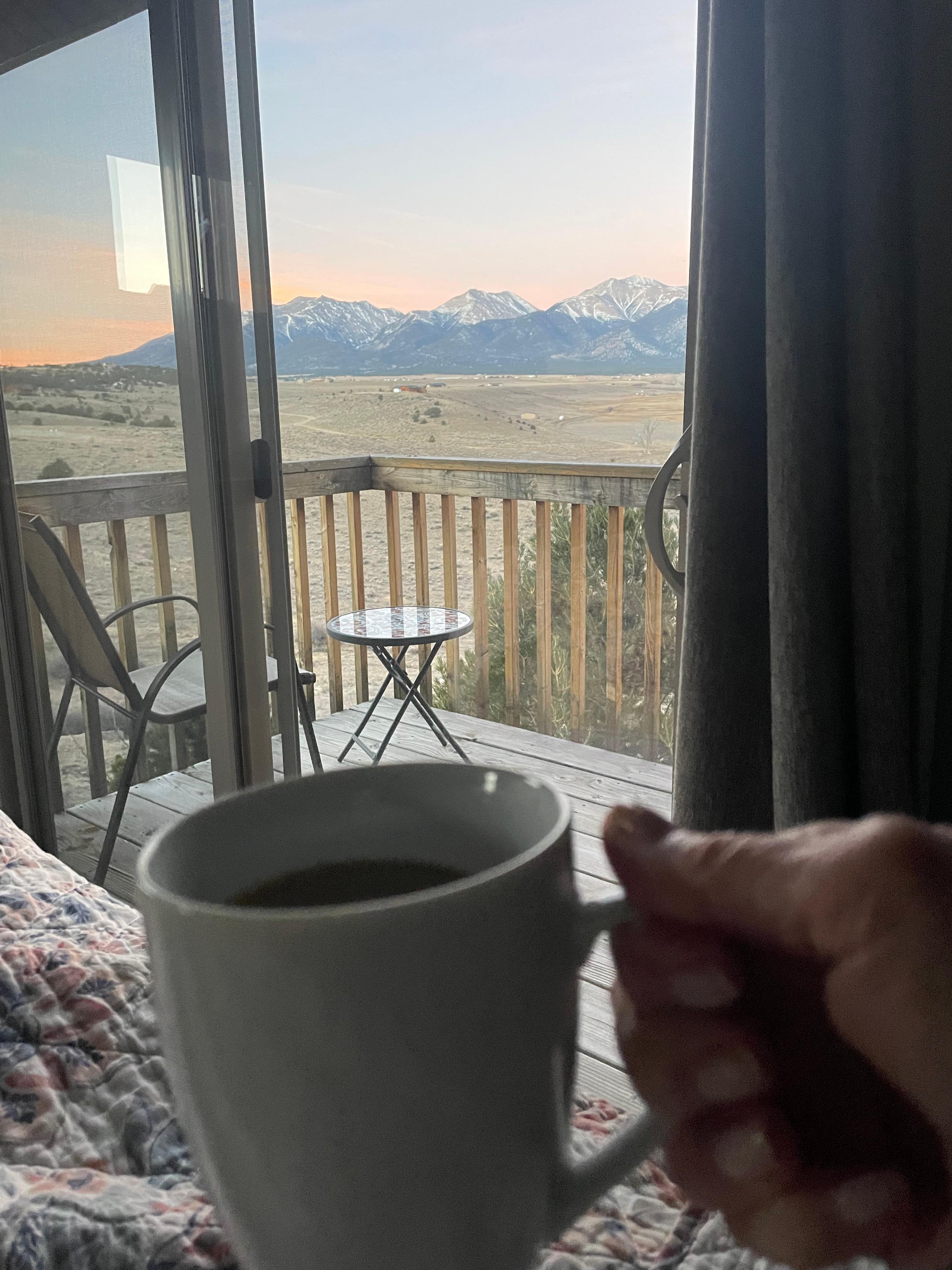 Coffee in bed with a view!