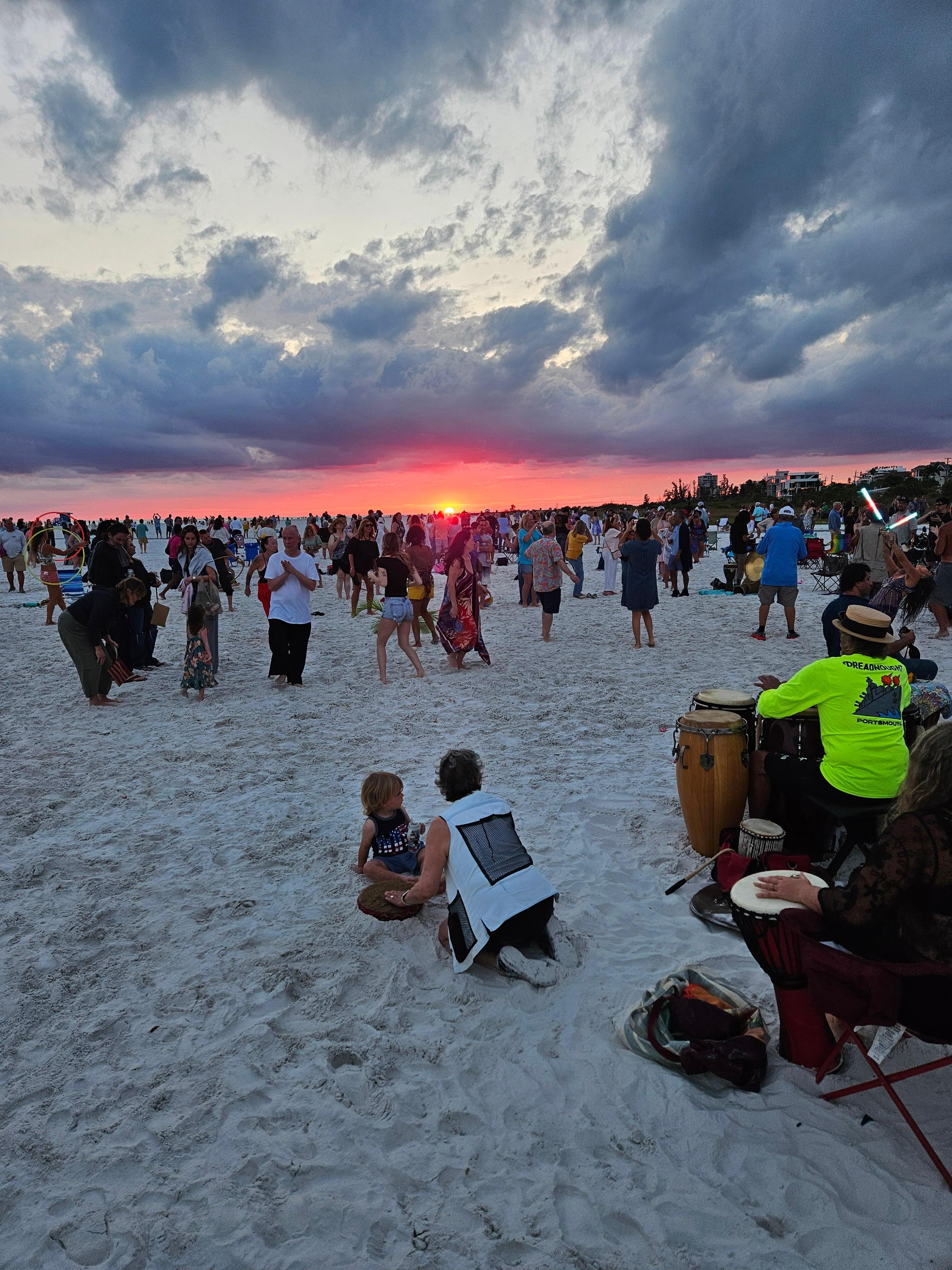 Siesta Key Bongos on the Beach with beautiful sunsets.