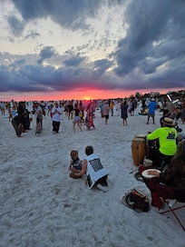 Siesta Key Bongos on the Beach with beautiful sunsets.