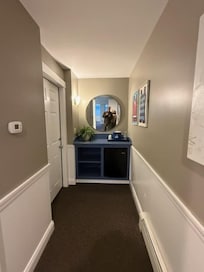 Entrance with refrigerator