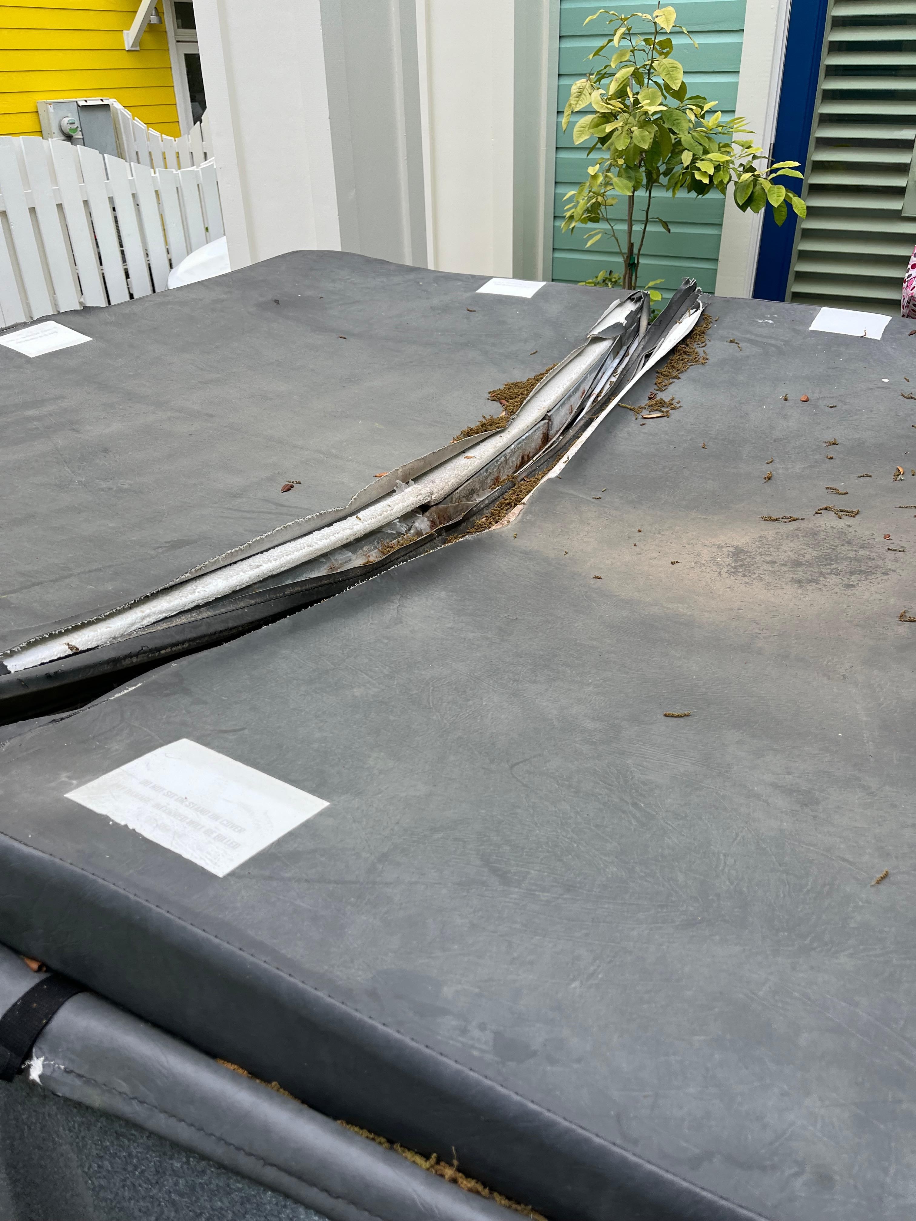 Hot tub cover in shreds 