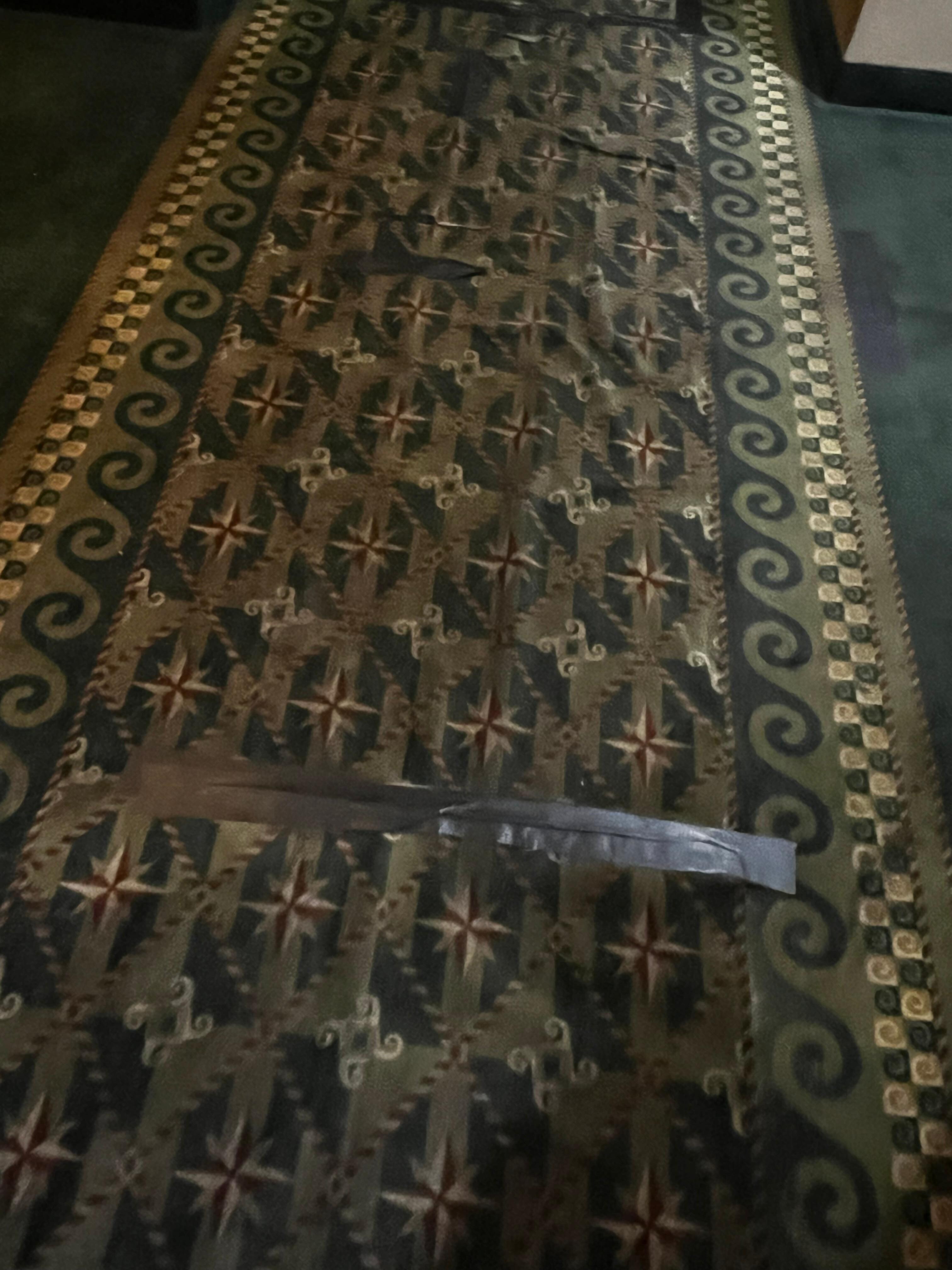 Carpet with duck tape