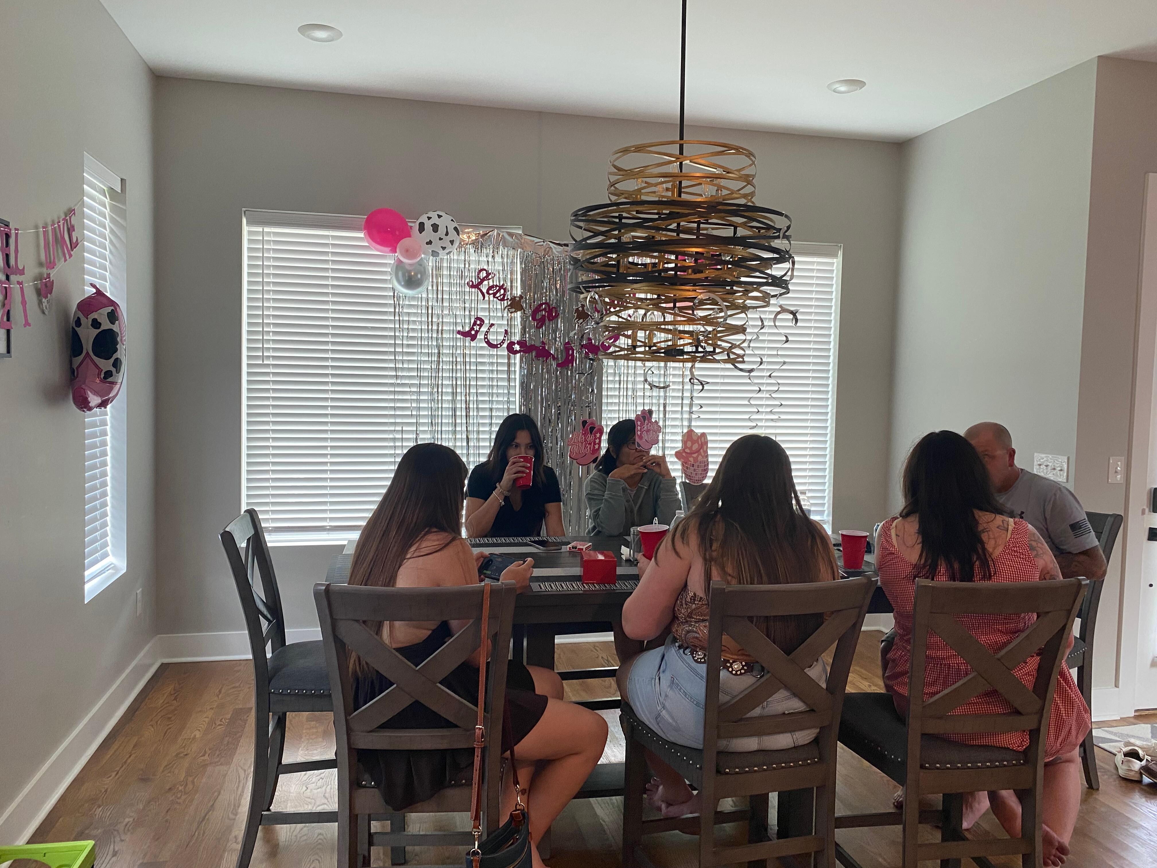 Birthday party around the table