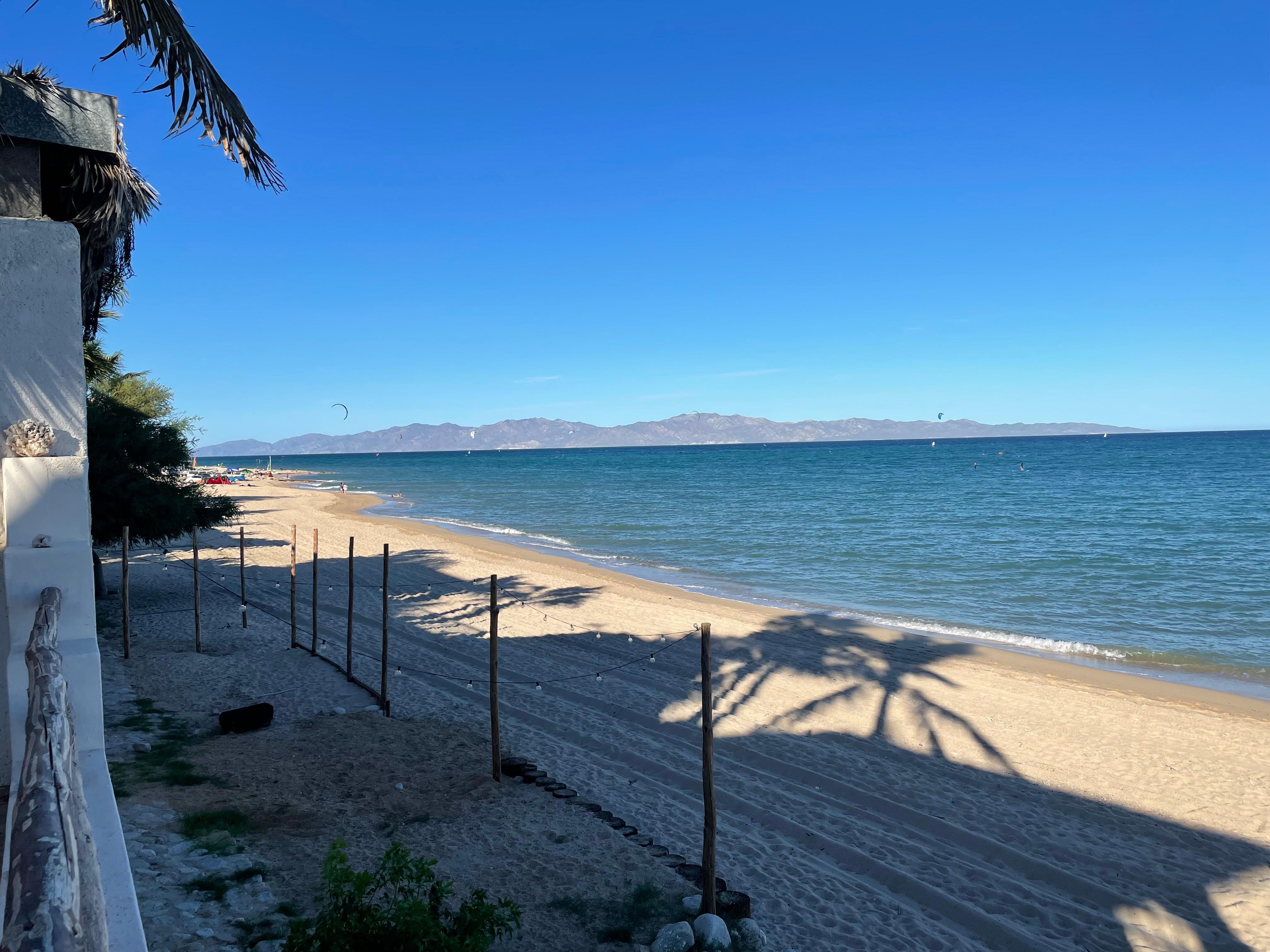View from the patio offers fantastic views of all the wind sports enthusiasts