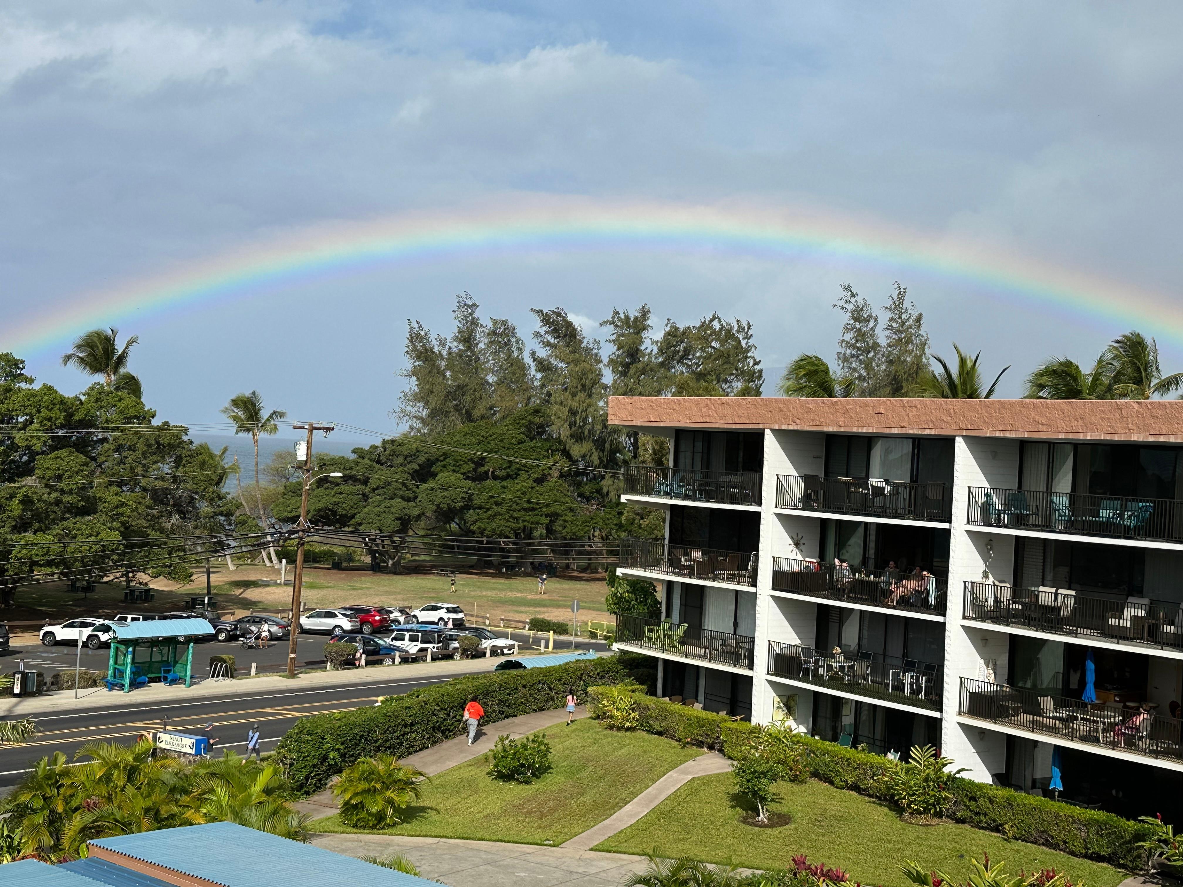 Rainbow over other side of complex