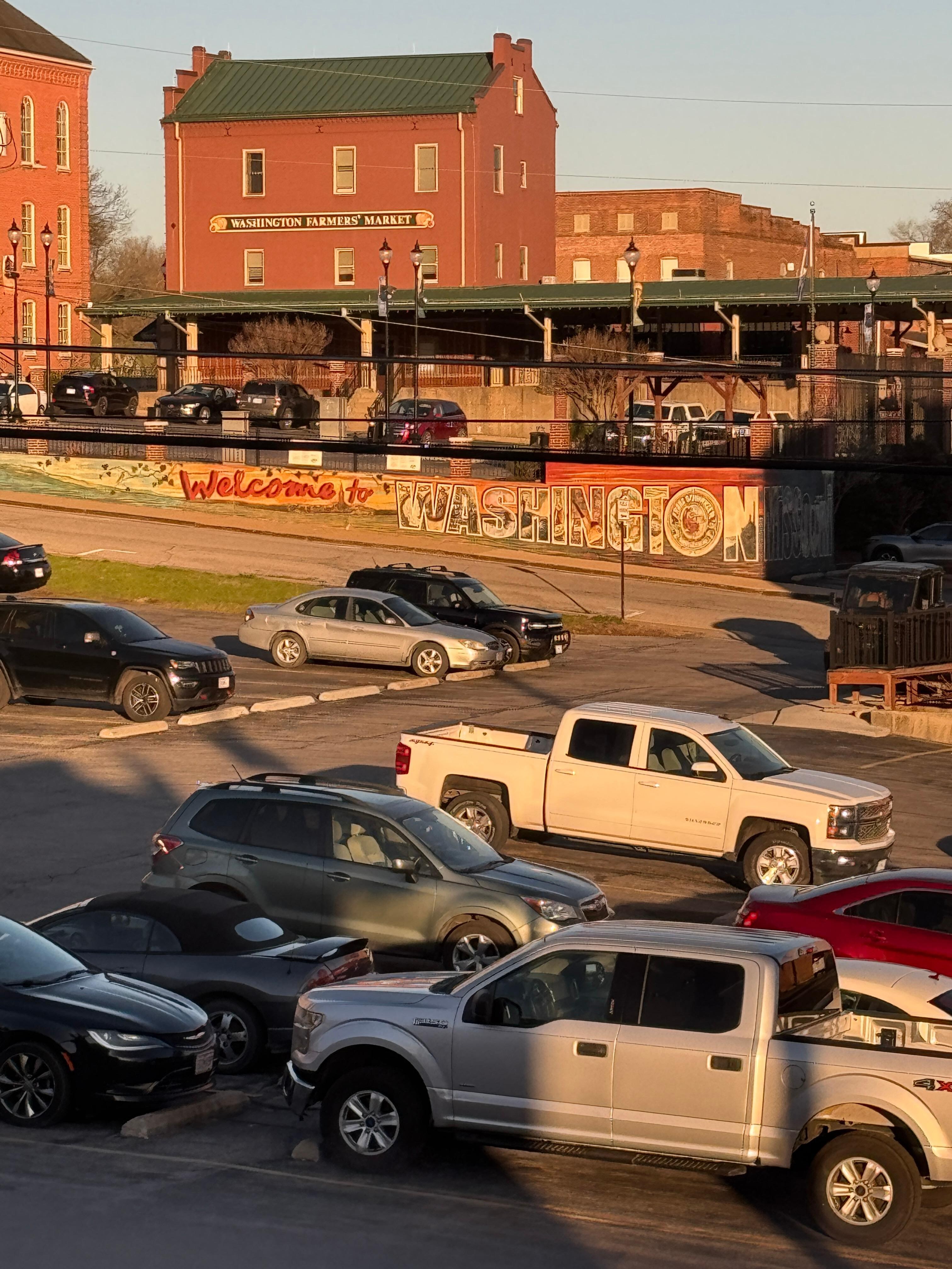 View out side window where our Yukon with trailer was parked. Easy to keep an eye on it. 