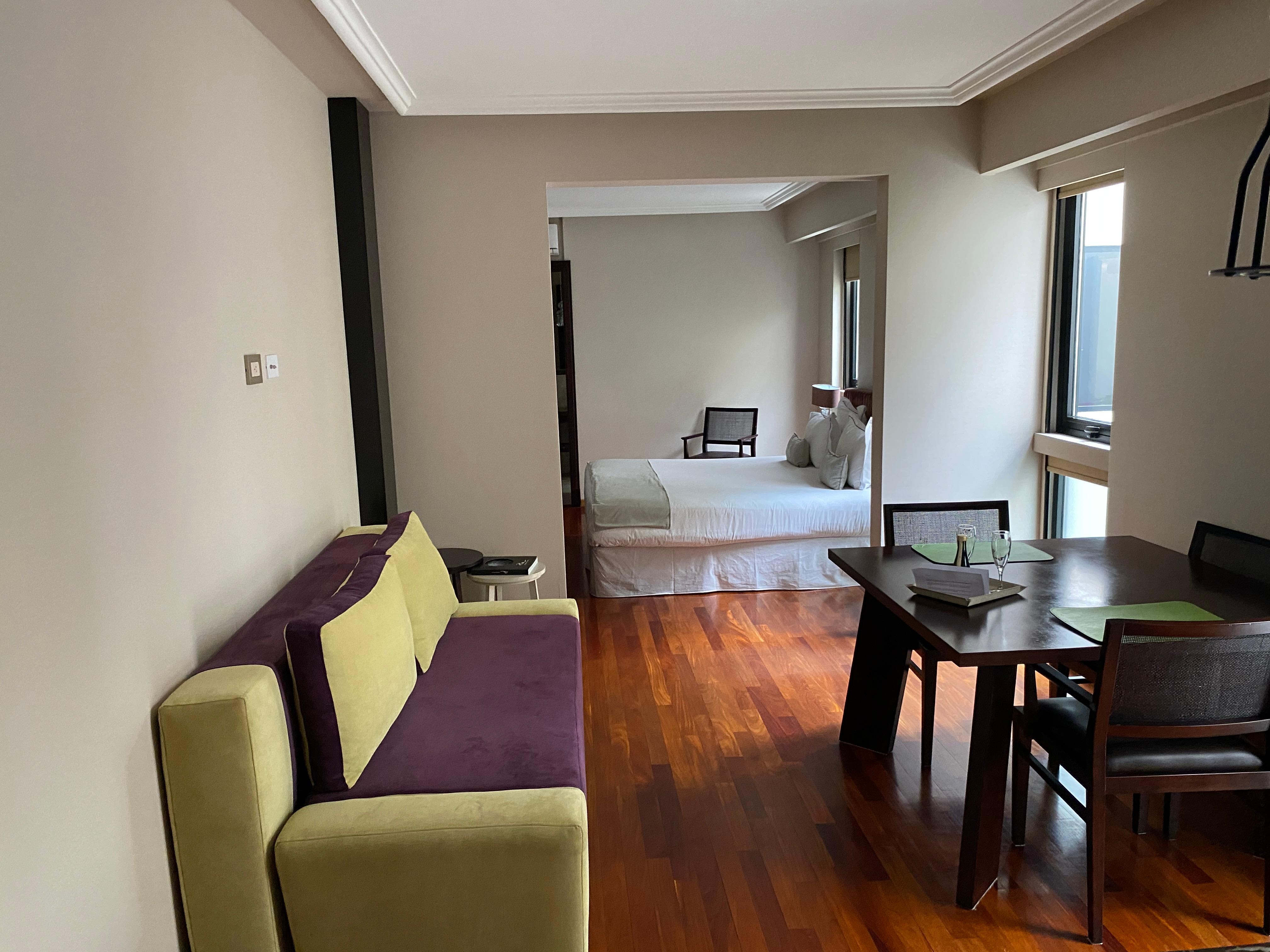 The suite was very spacious including kitchen, sitting room, bedroom and large bathroom