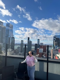 The beautiful background all over Manhattan from the roof top.