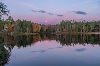 Moonset from the deck of the cabin