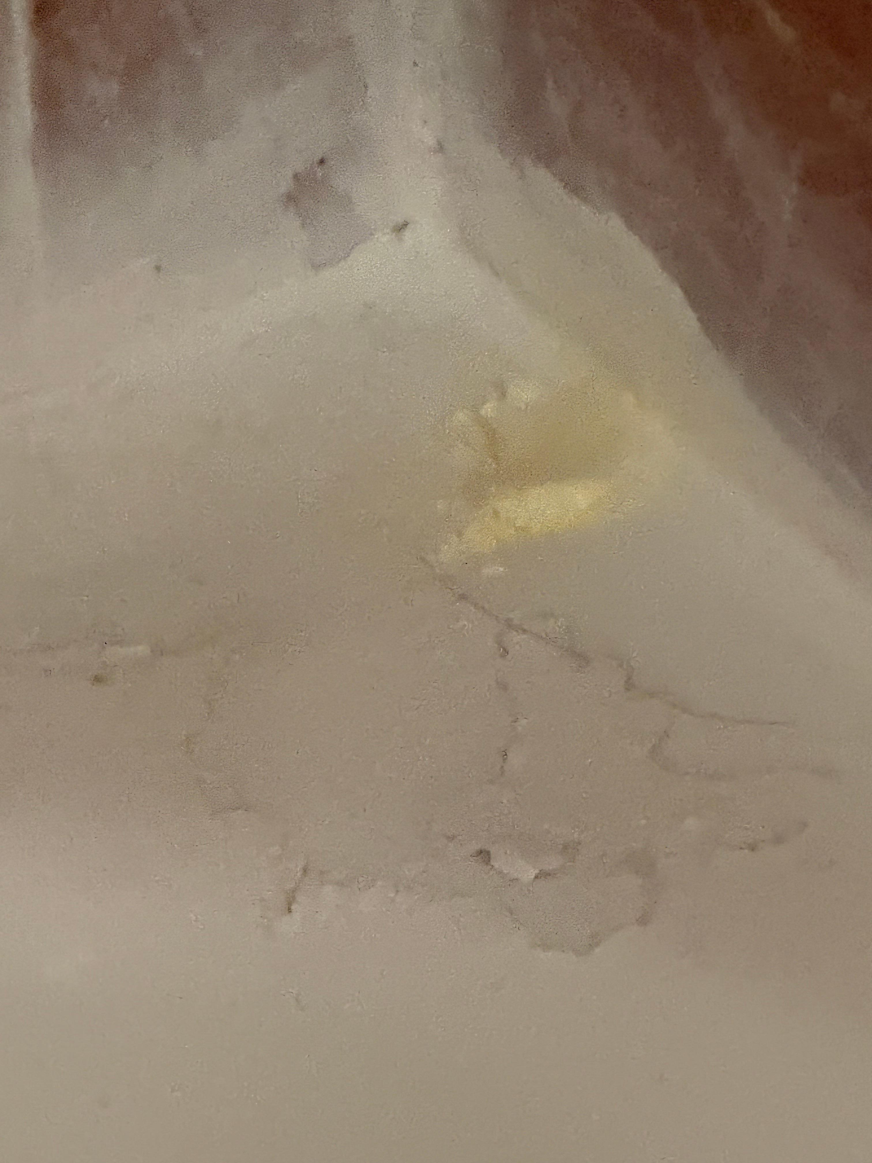 Soap caked on the tub. 