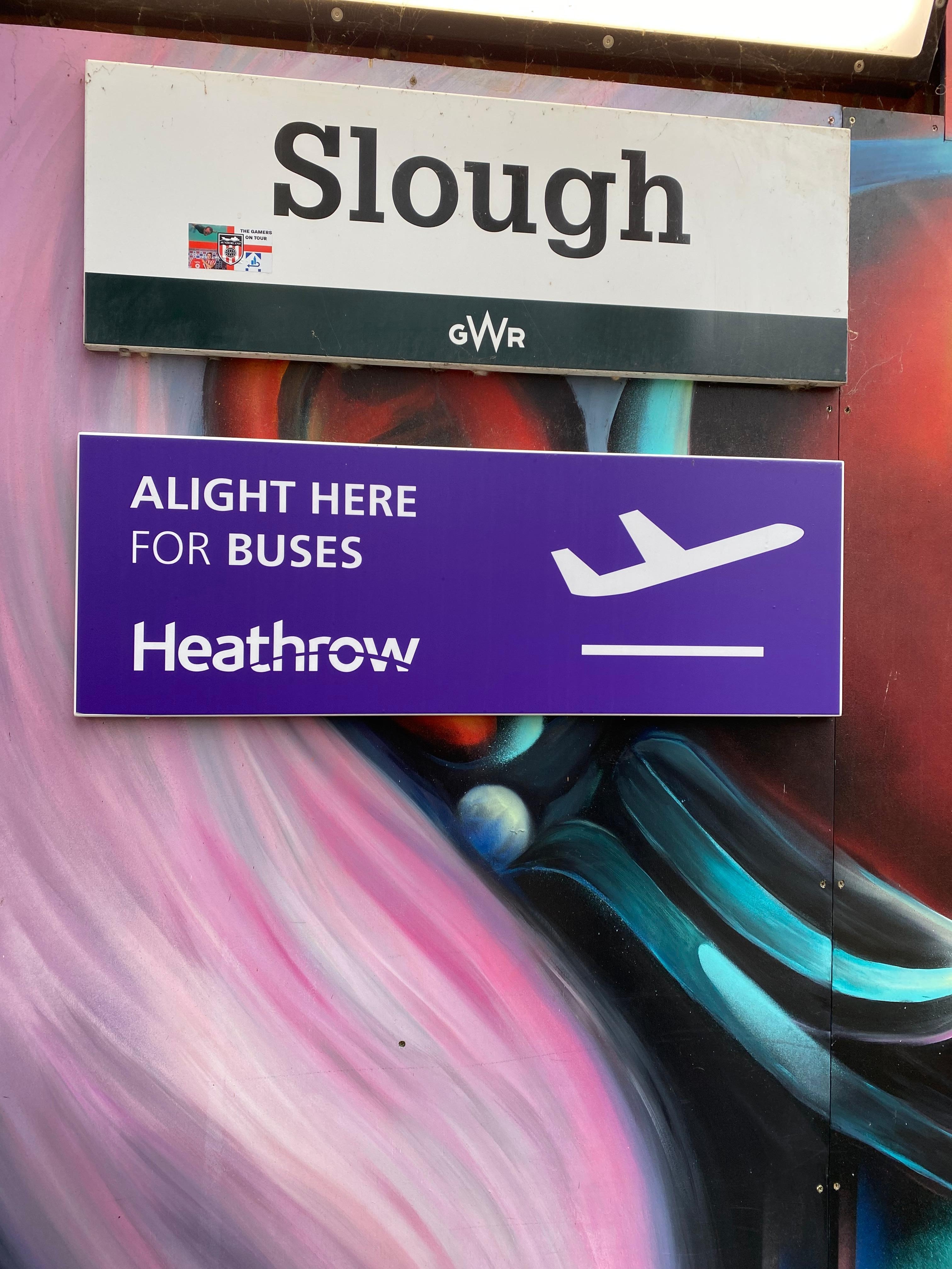 Walk to station with your wheelie and go see Slough on way to Windsor 