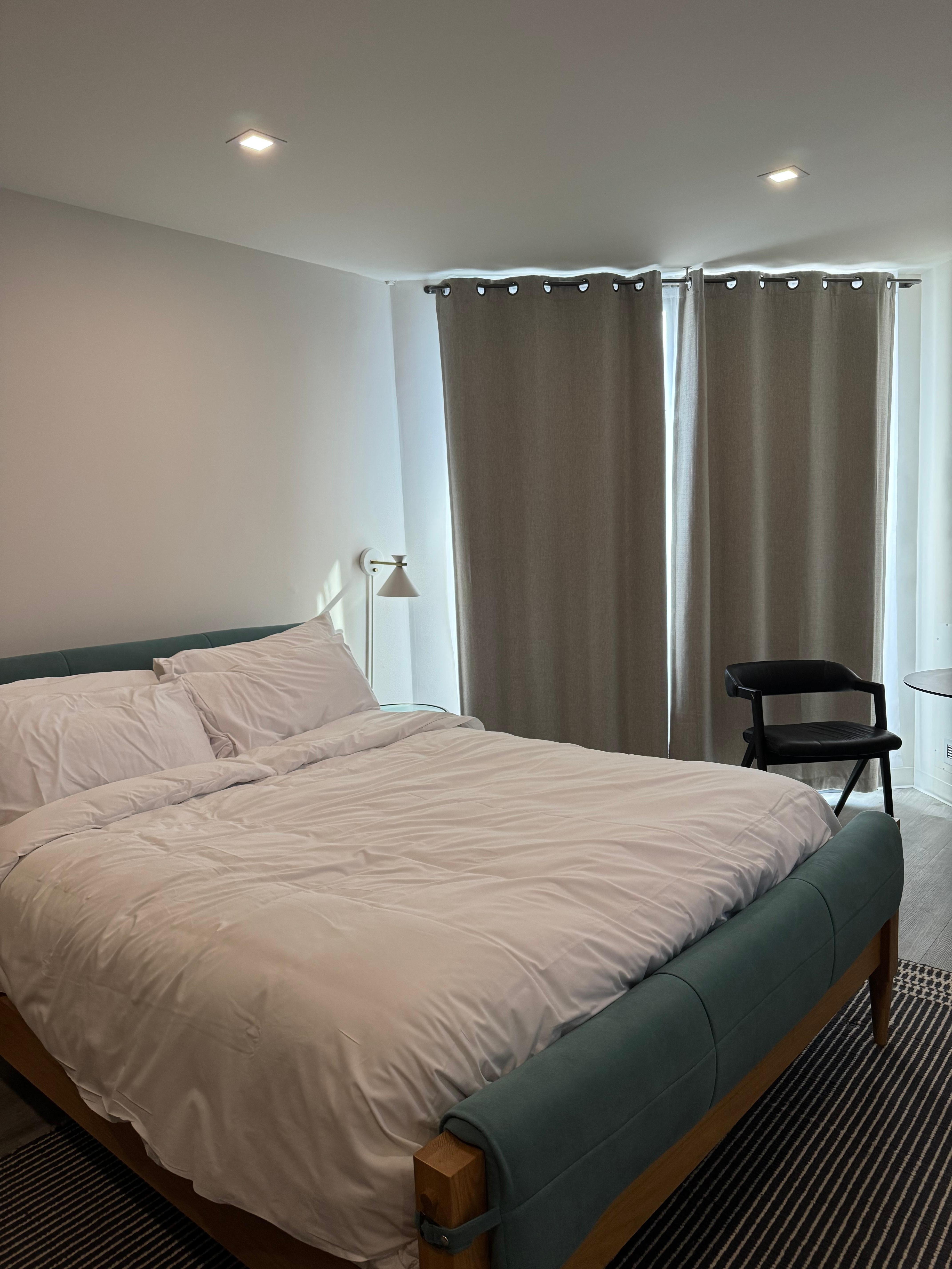 Comfortable bed with nice pillows