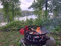 Firepit looking over the lake.