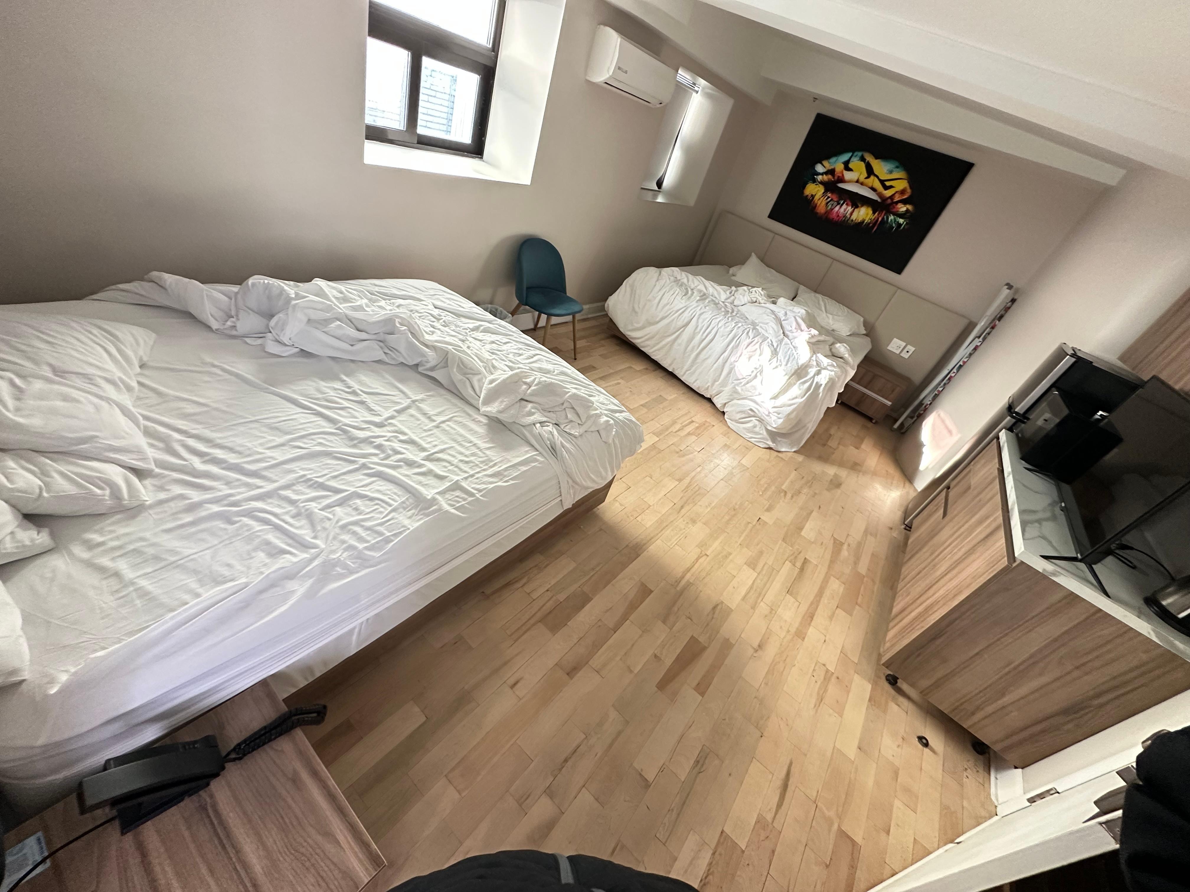 This was when we were checking out, that’s why the beds are messy