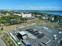 Stage in parking lot
