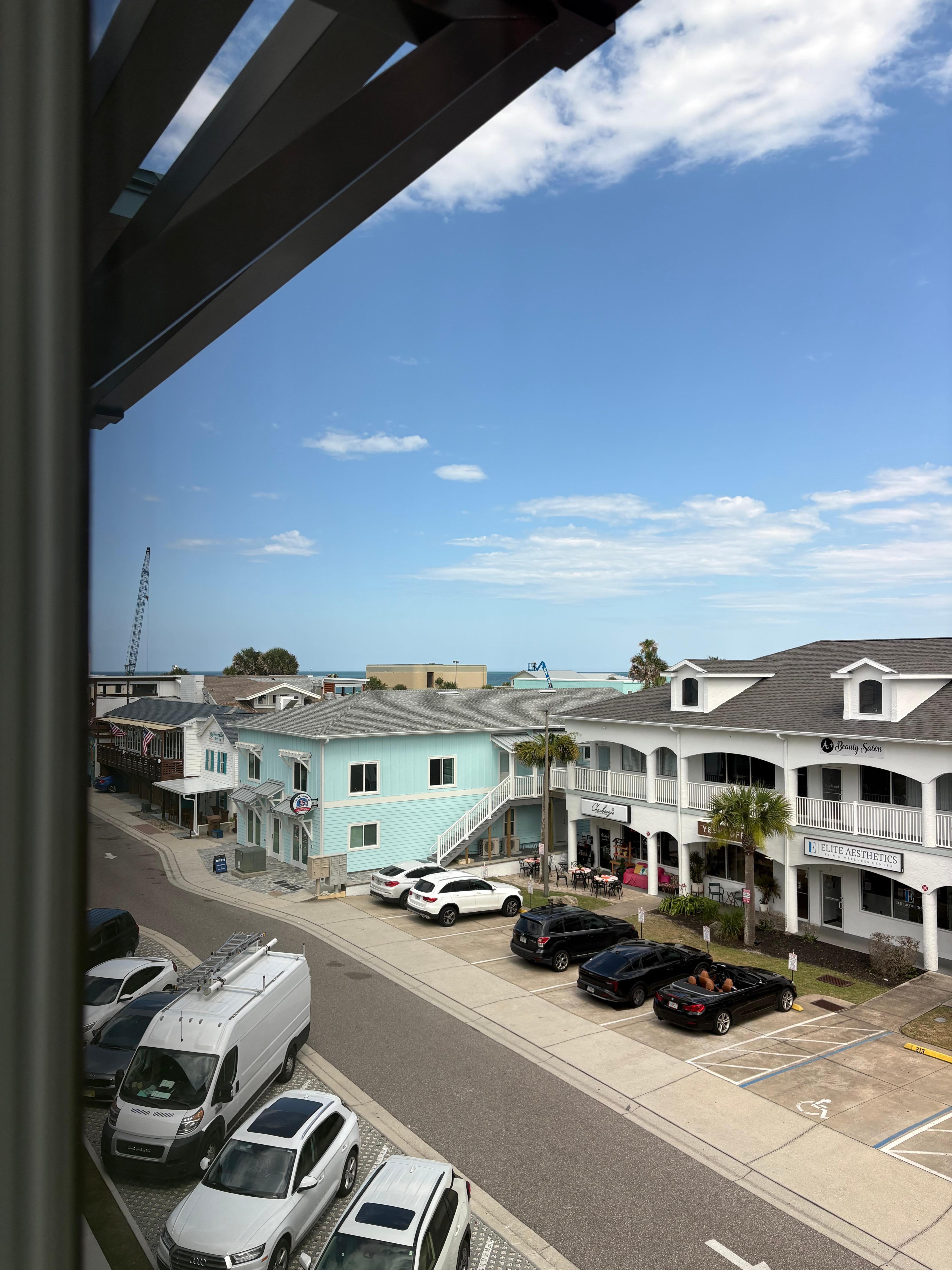Partial ocean view. 