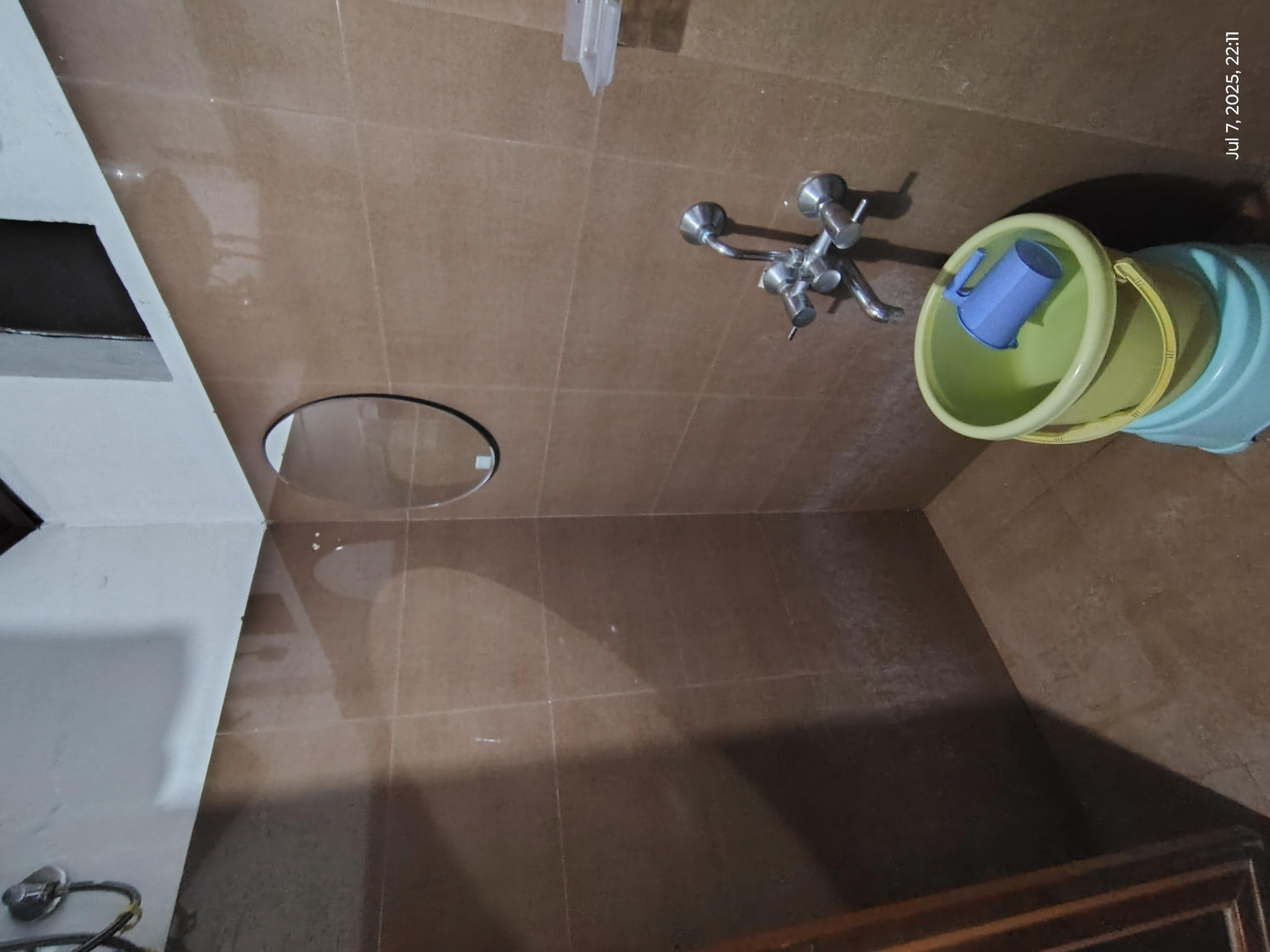 No sink in the bathroom