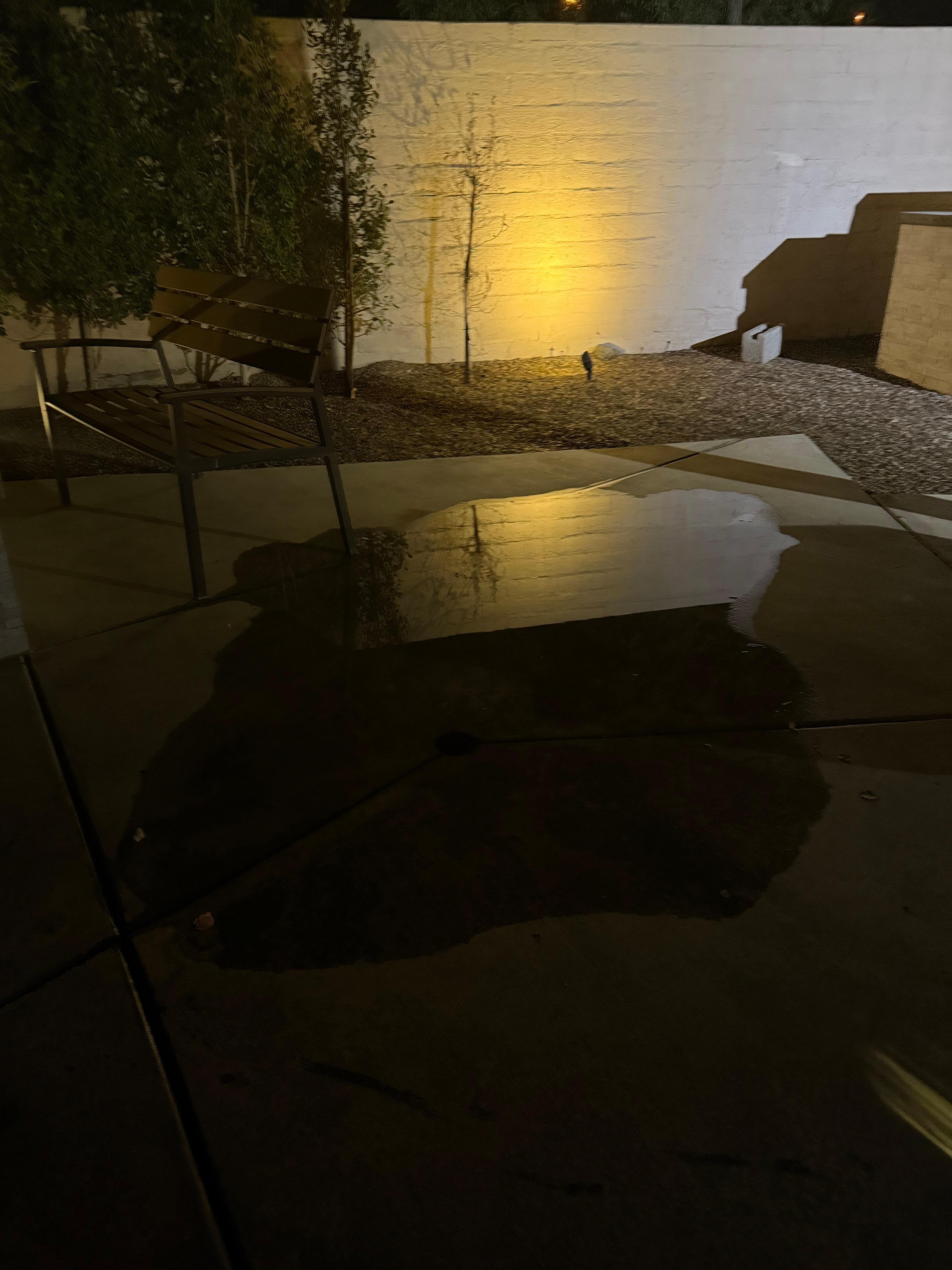 Puddling around drain near pool 