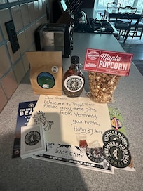 We loved this. Very thoughtful, and the maple syrup and popcorn were a big hit!