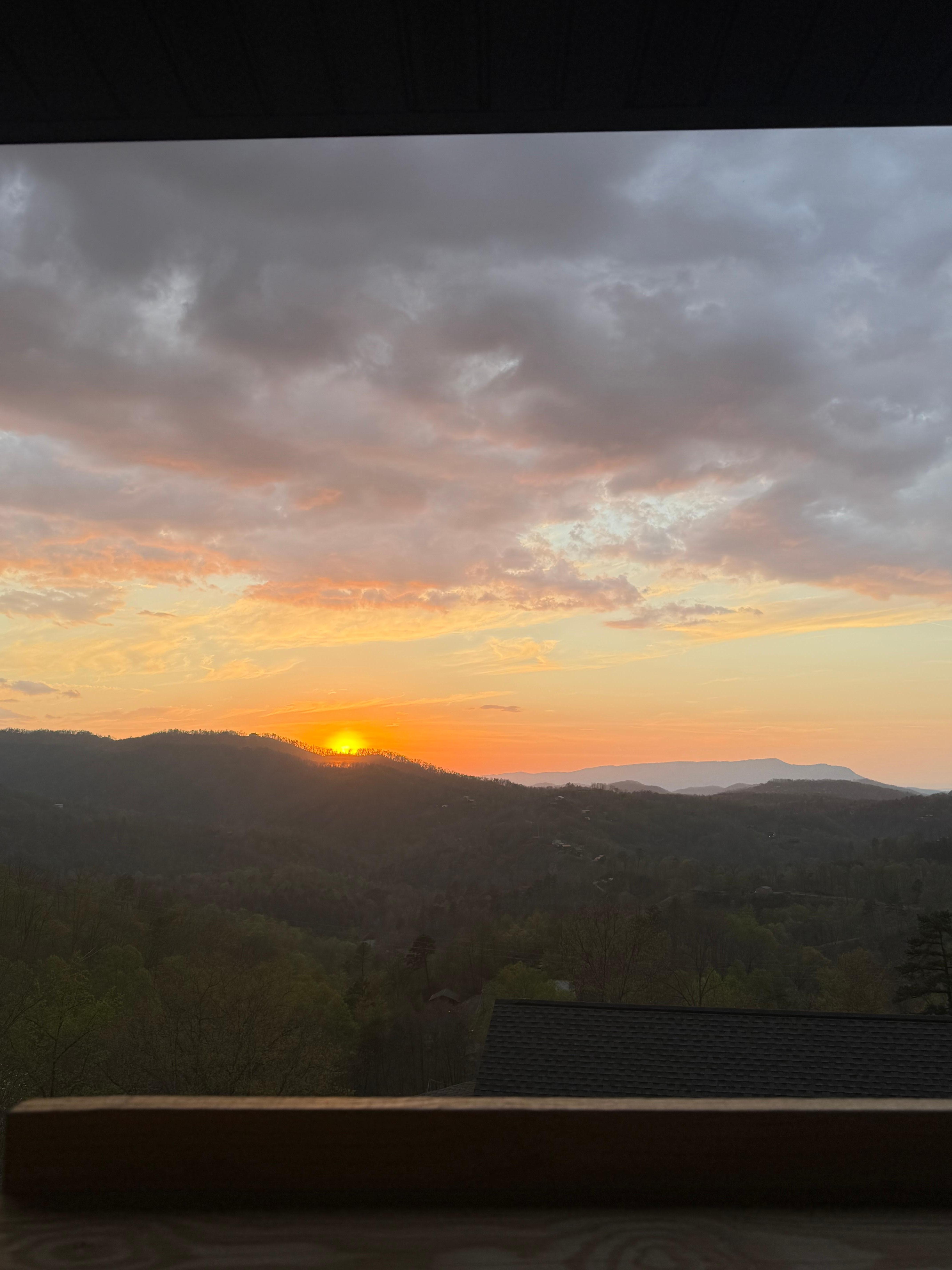 Sunset was beautiful from the cabin! 