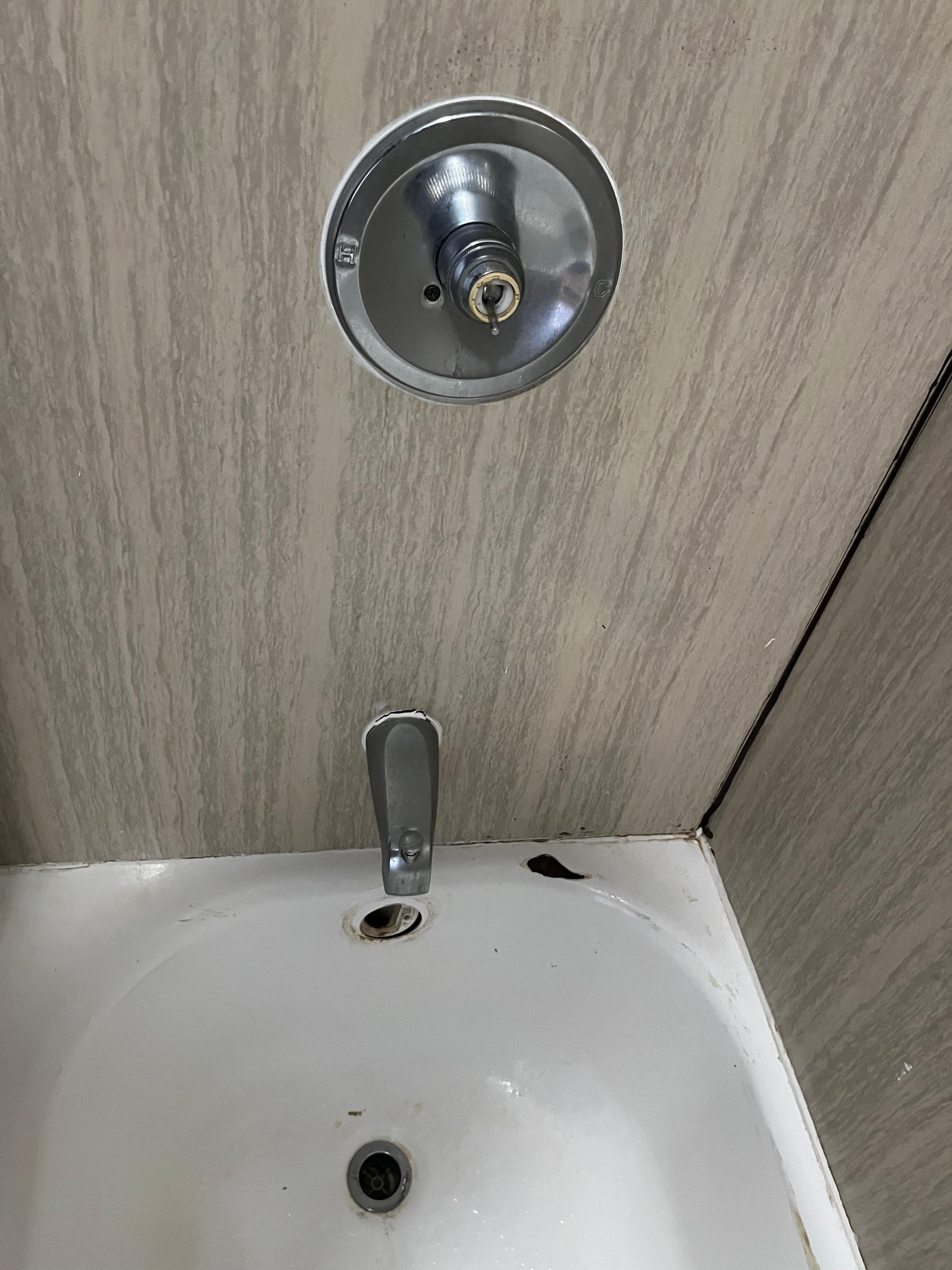 Shower knob not attached 