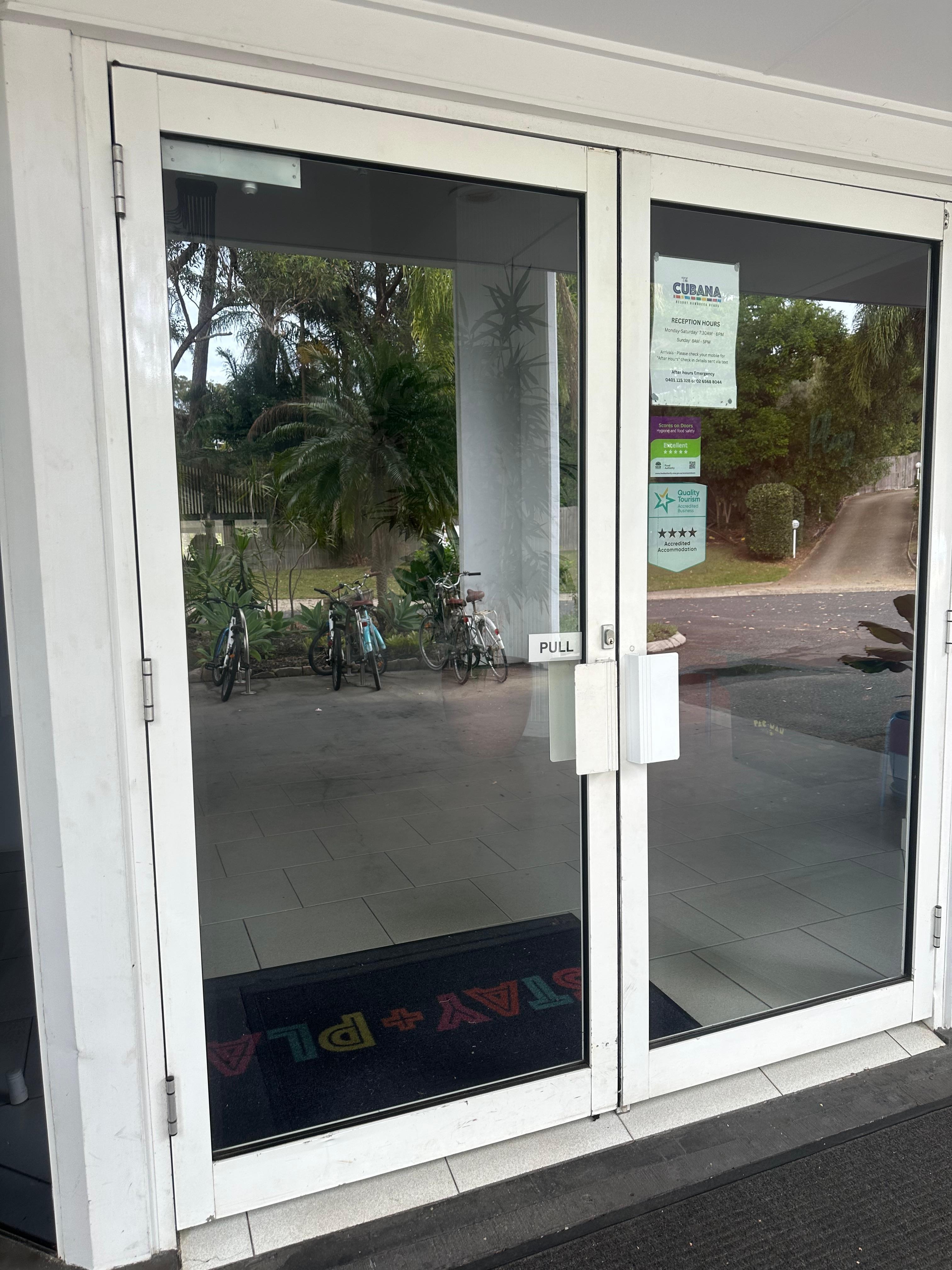 Reception closed up Sunday afternoon re WHS procedures for bio hazard of human faeces in shower just hosed off - no hot water or disinfectant products used. Facility remained open for other guests to step on and shower in.