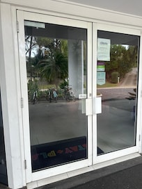 Reception closed up Sunday afternoon re WHS procedures for bio hazard of human faeces in shower just hosed off - no hot water or disinfectant products used. Facility remained open for other guests to step on and shower in.