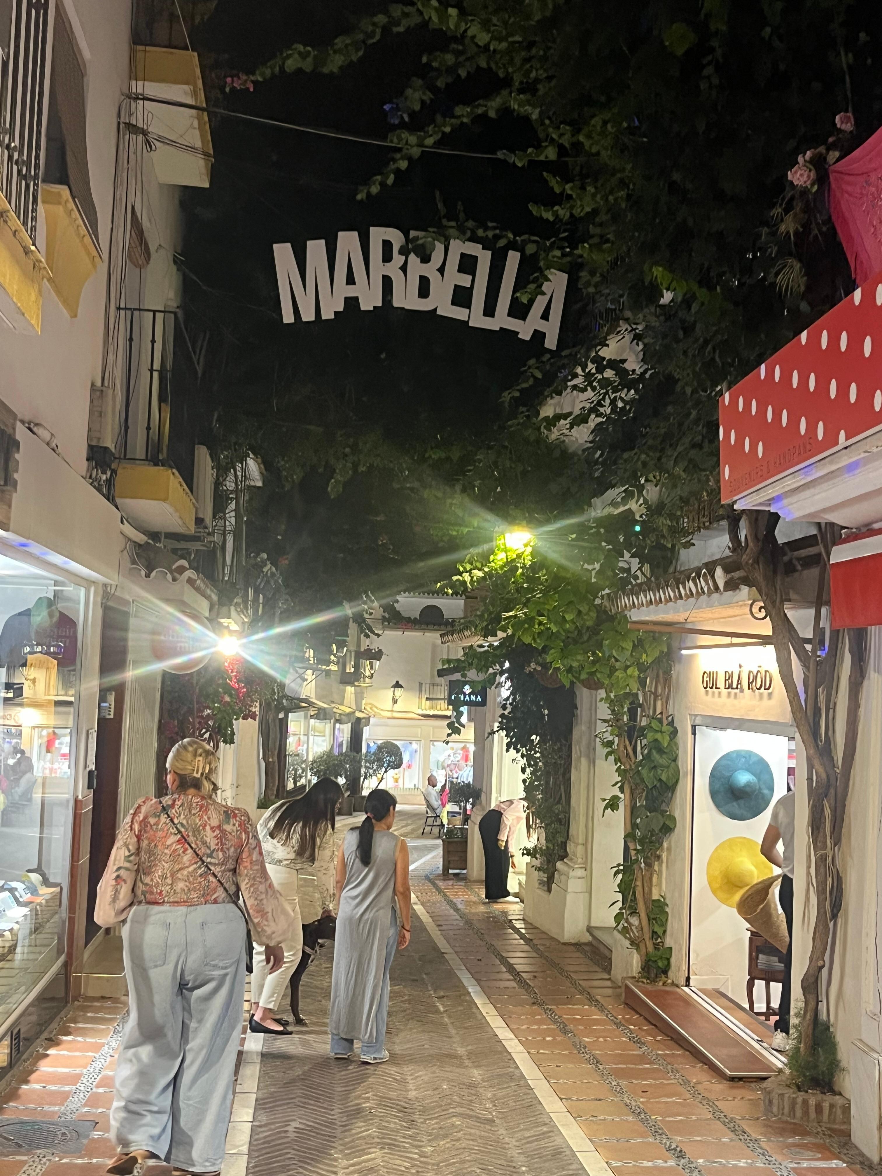 The Marbella sign in town