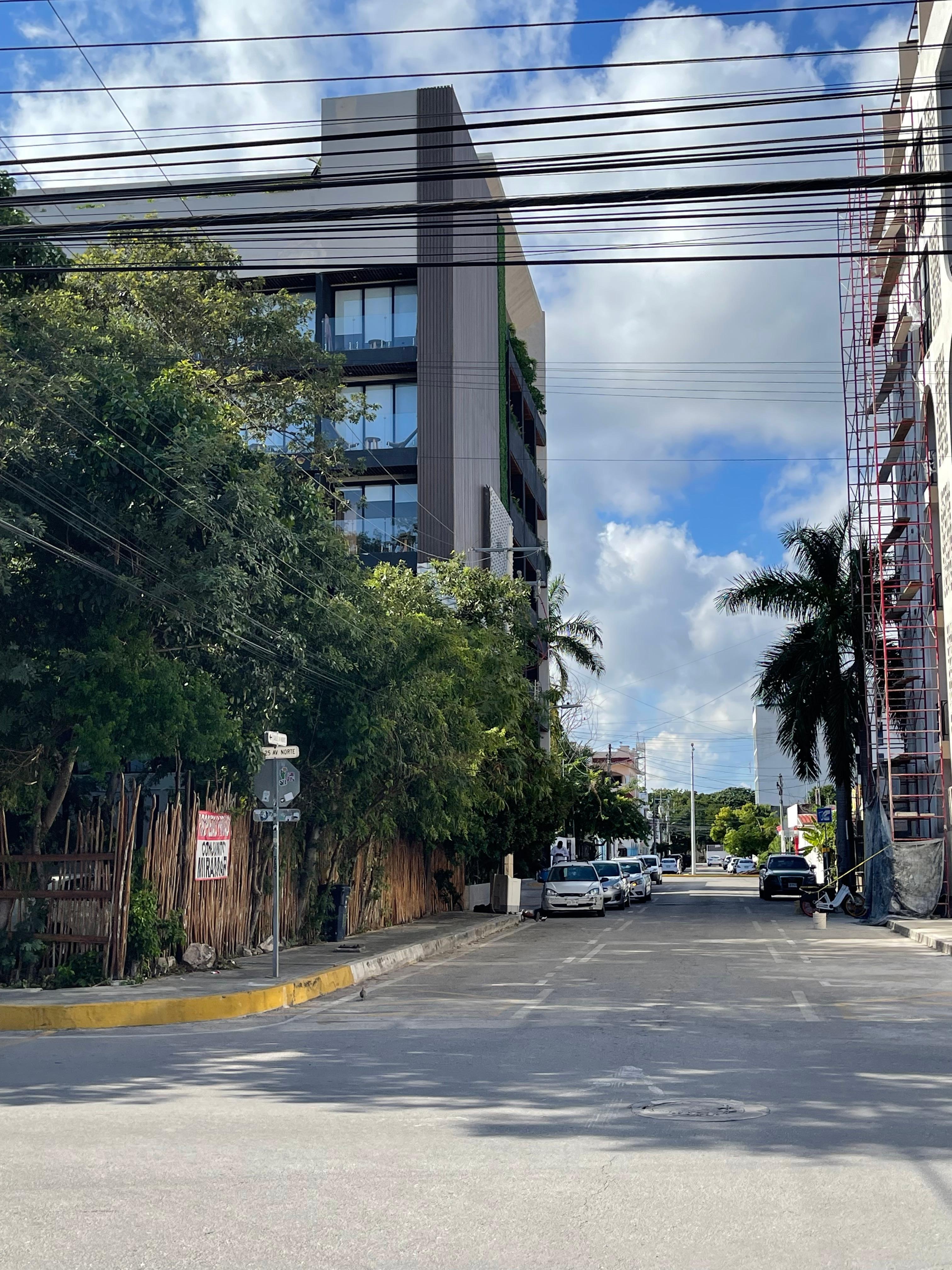 The street in front of the building 