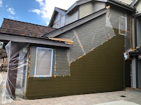 Windows and doors all covered in plastic for 3 of the five full days we were there