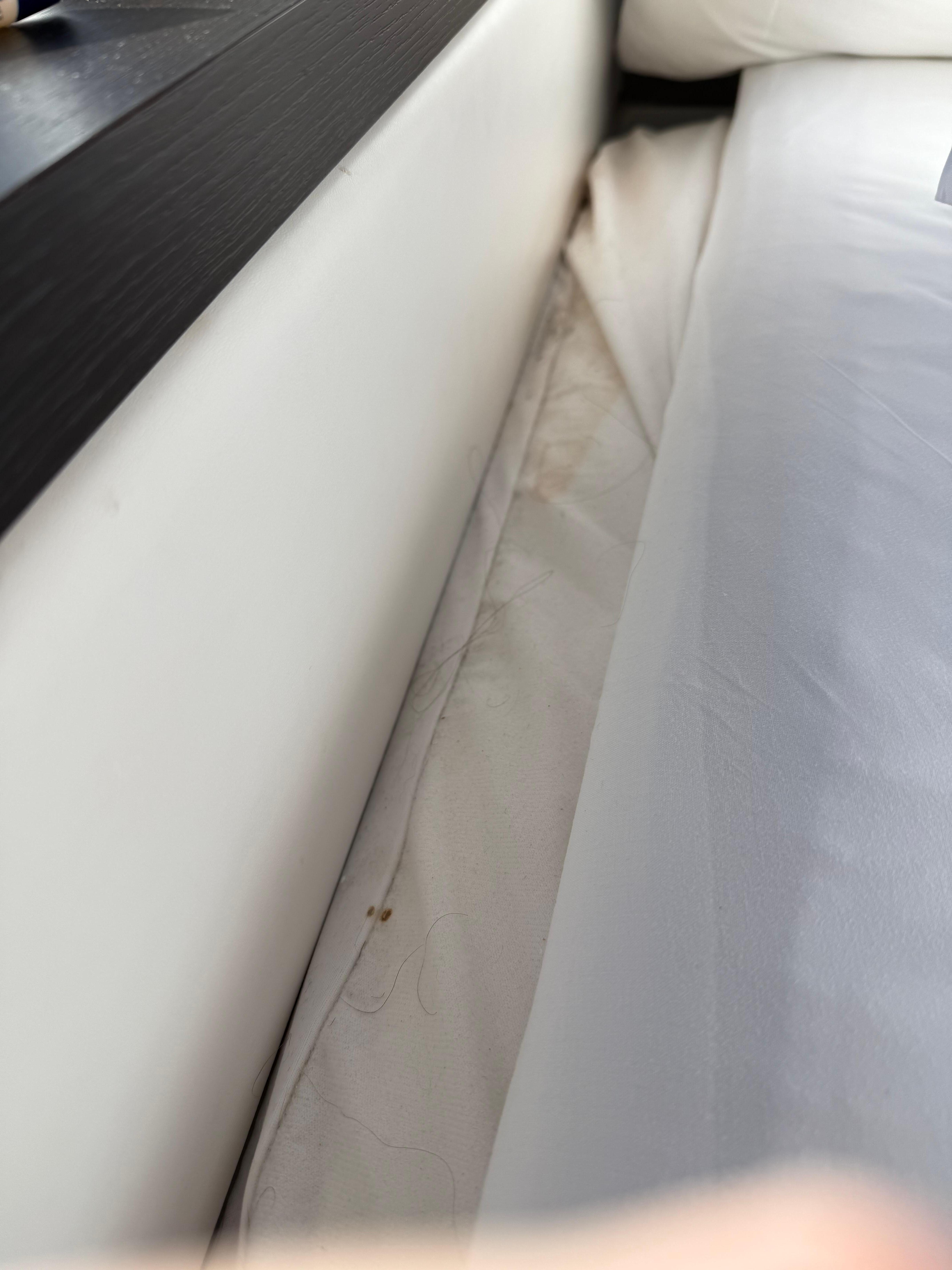 Looks like they do not clean the edge of the bed when they change the sheets