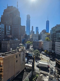 View from 9th floor. Great hotel.  Close to all these major landmarks.  Close to Canal Street, Little Italy, WTC (there is a MALL with stores inside the WTC) next to the 9/11 memorial.  Walkable to Brooklyn Bridge. best shopping & OLD NYC vibes.