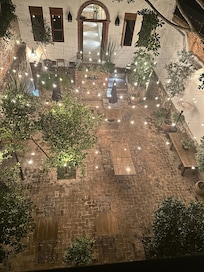 View to the courtyard from our room.