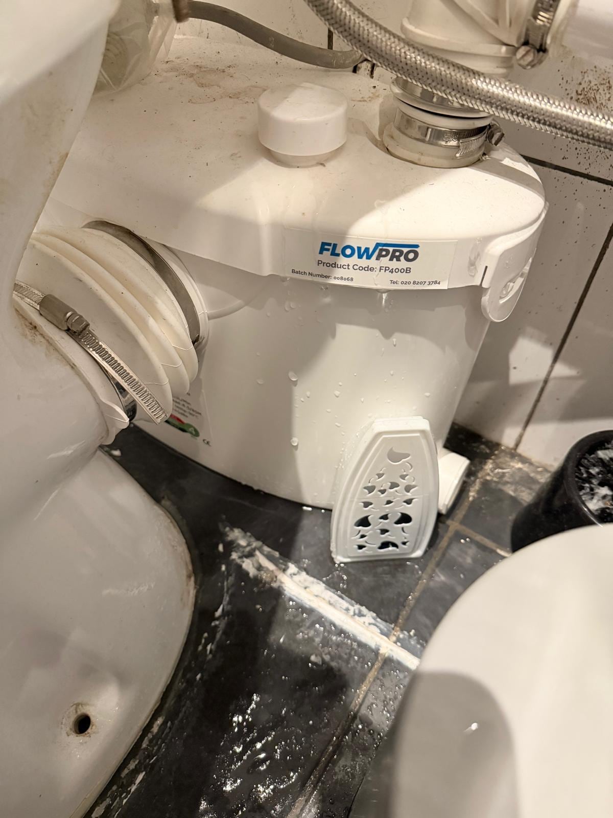 System that leaks water with human waste