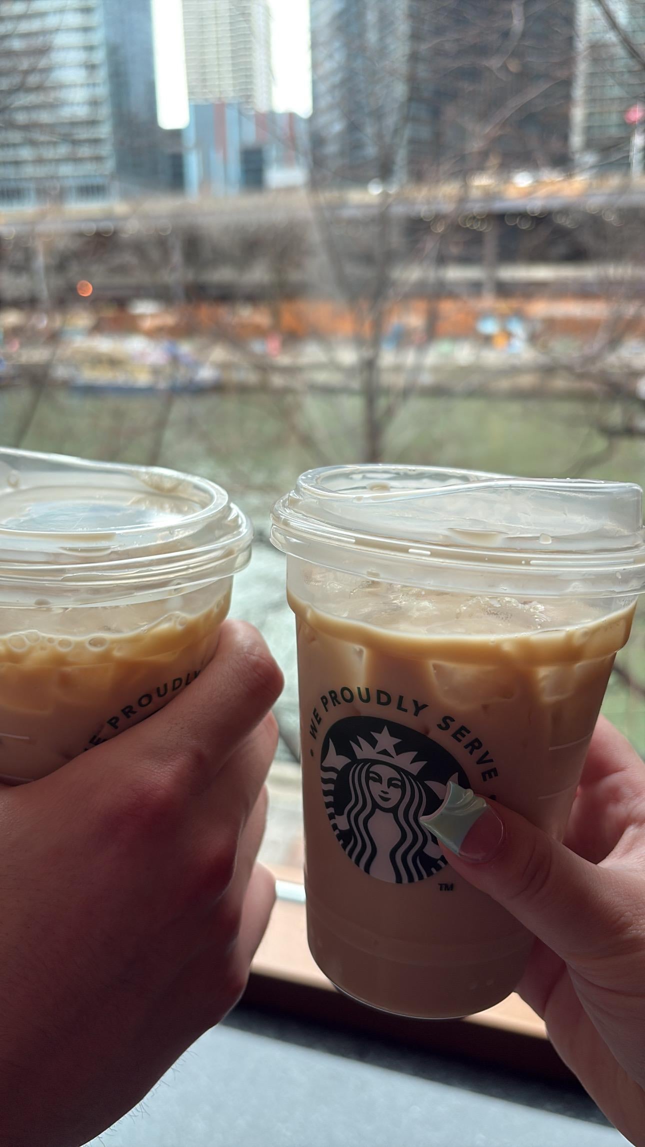 Starbucks in the hotel, lower level!