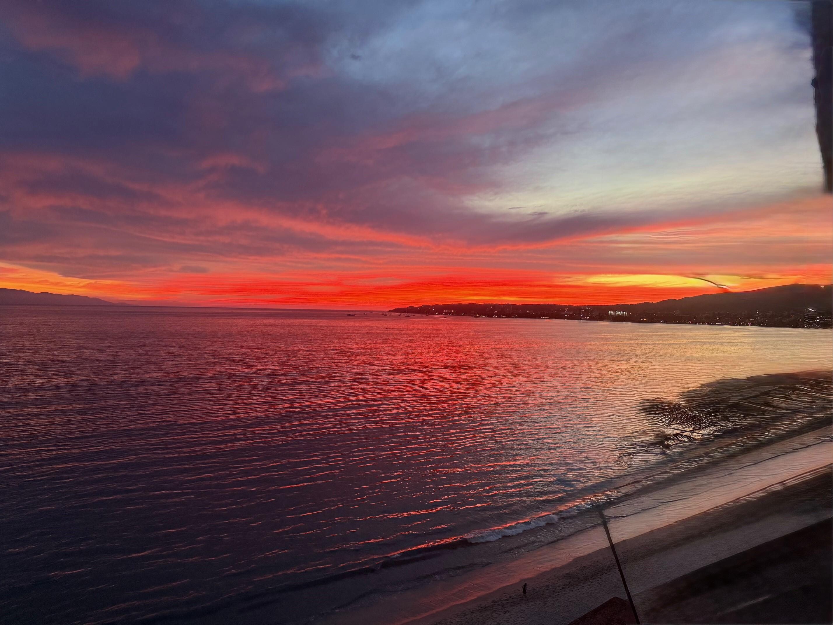 sunset over Bucerias (from balcony)