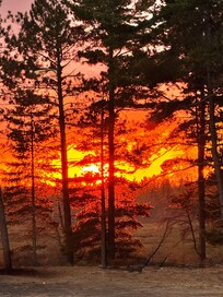 Sunset from the front deck. It looked like the sky was on fire!