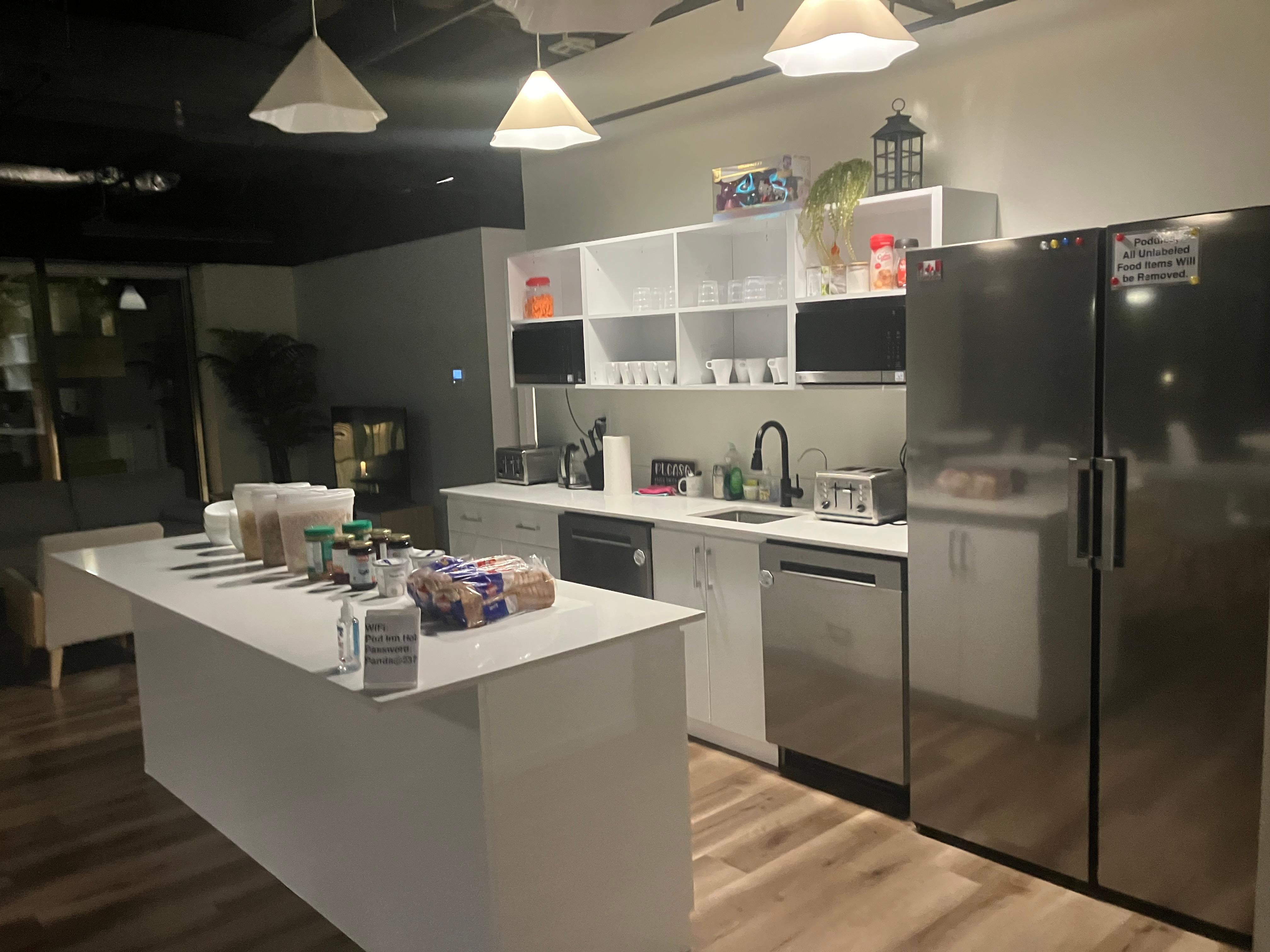 Free breakfast, set up for easy accessibility.