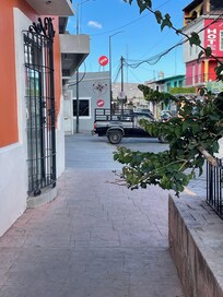 Walking from the center of town. Takes 1 minute to get there.