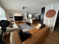 Living room and kitchen taken from front foor