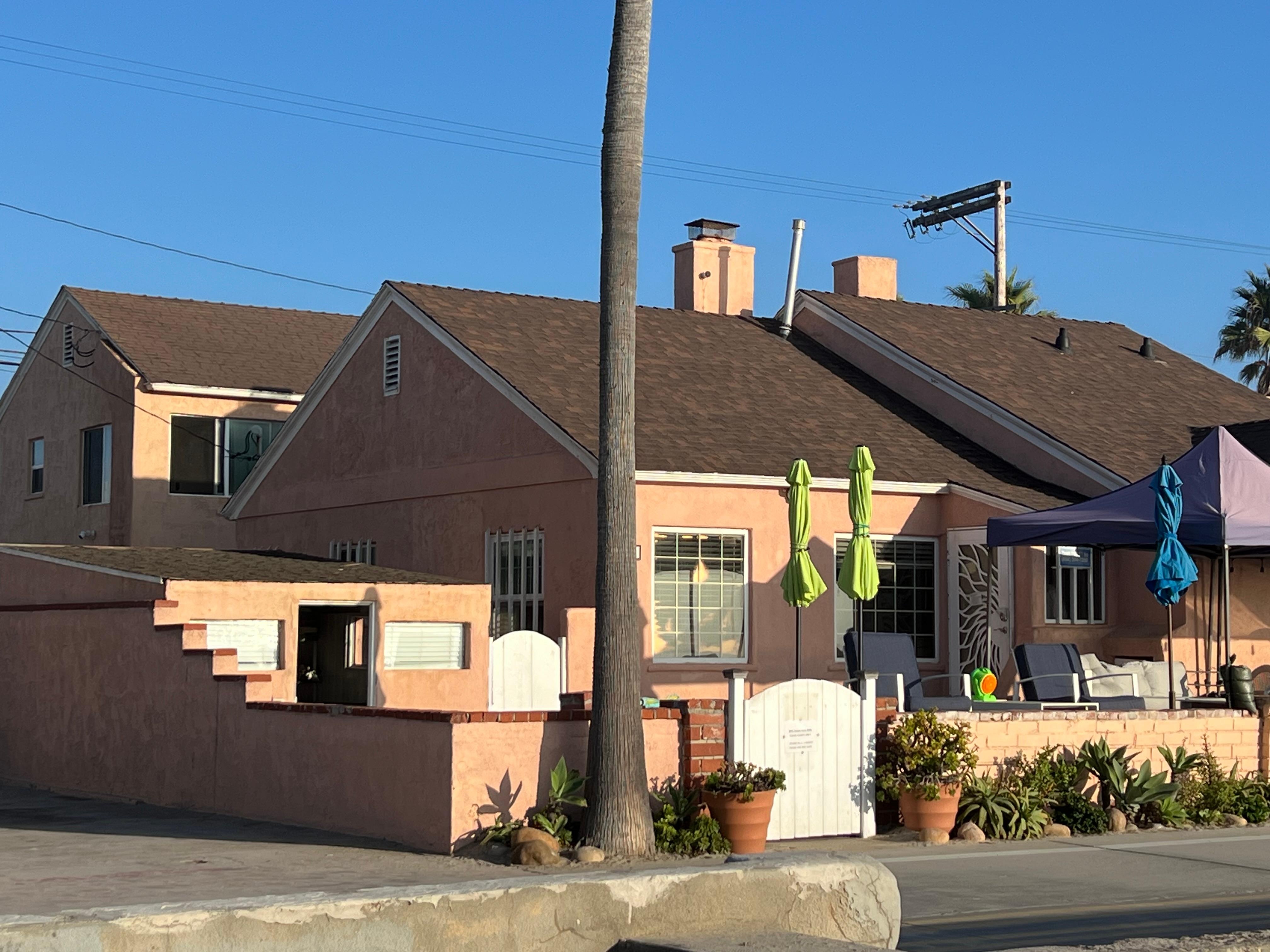 The view of the house from the beach. 