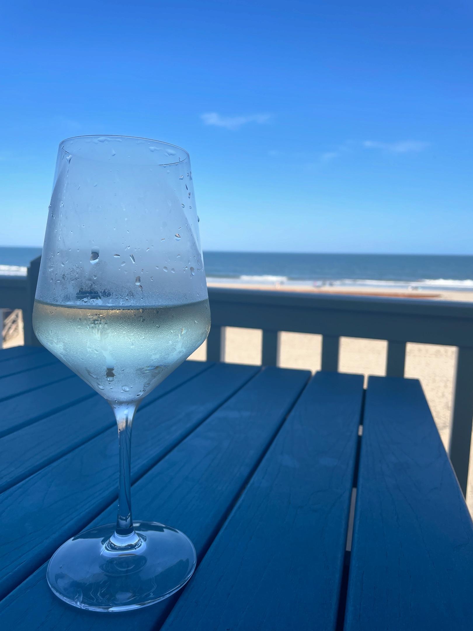 Afternoon wine on the deck. 