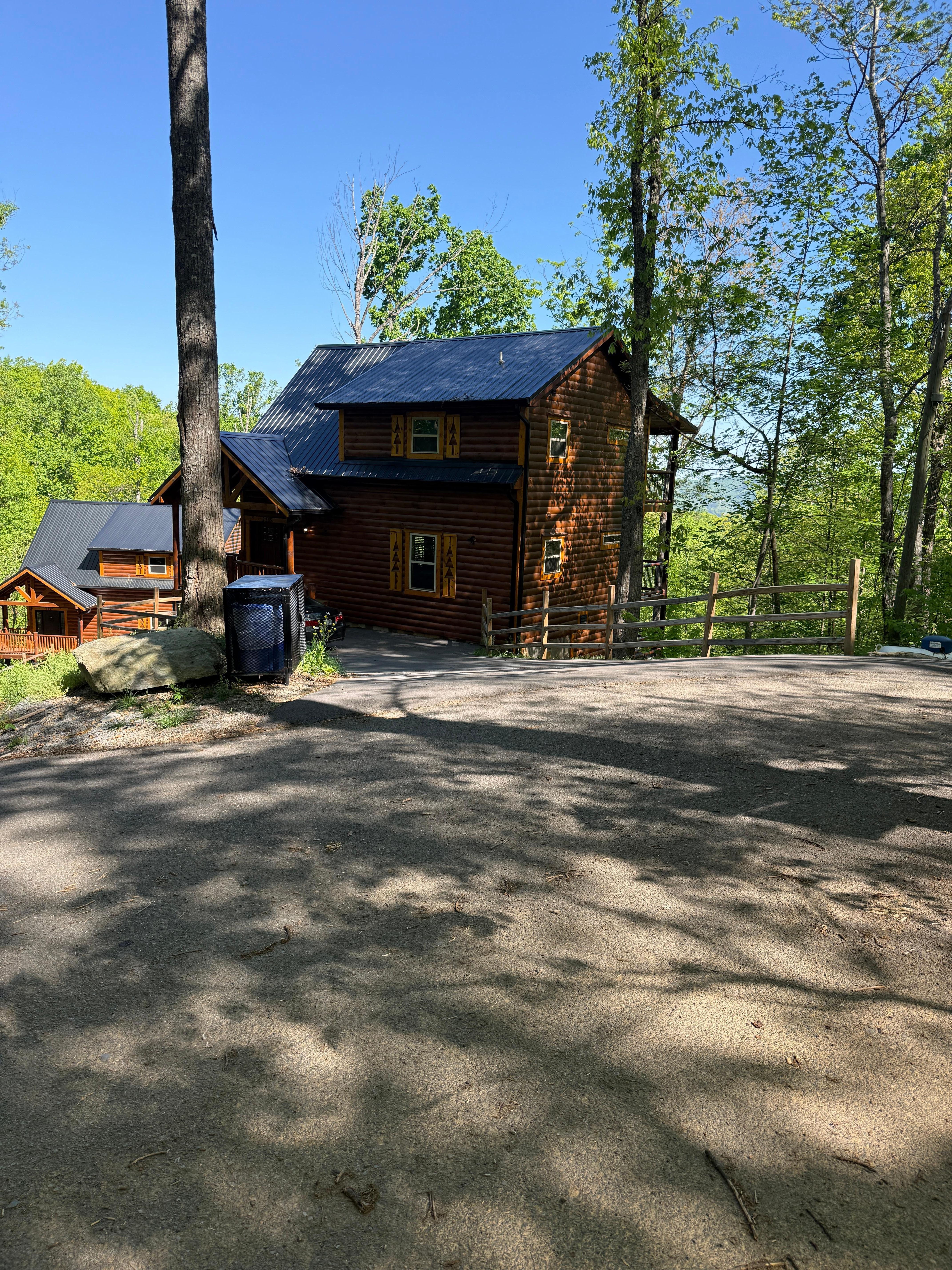 View from the top of the road on our house. Keep in mind, it is on the top so steep roads up