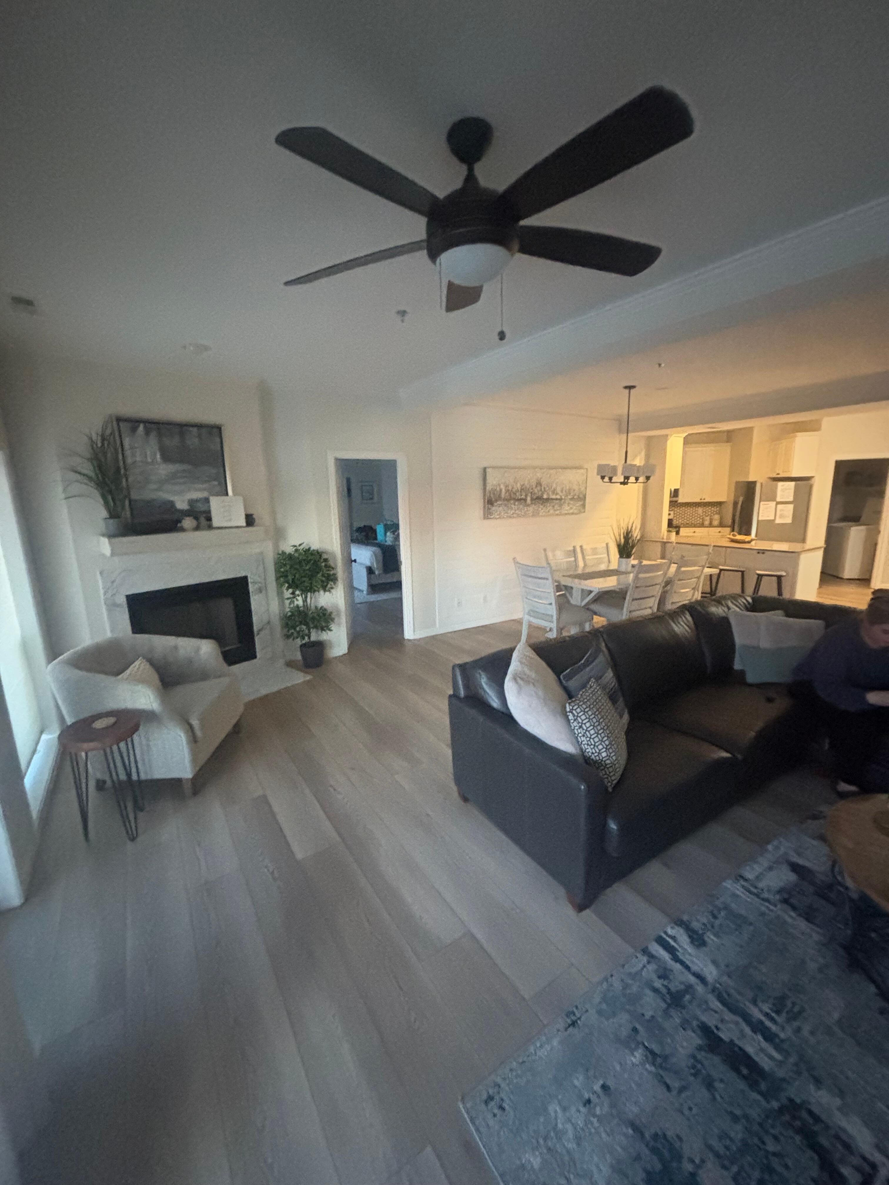 The living room and bedrooms have a beautiful view of the water 