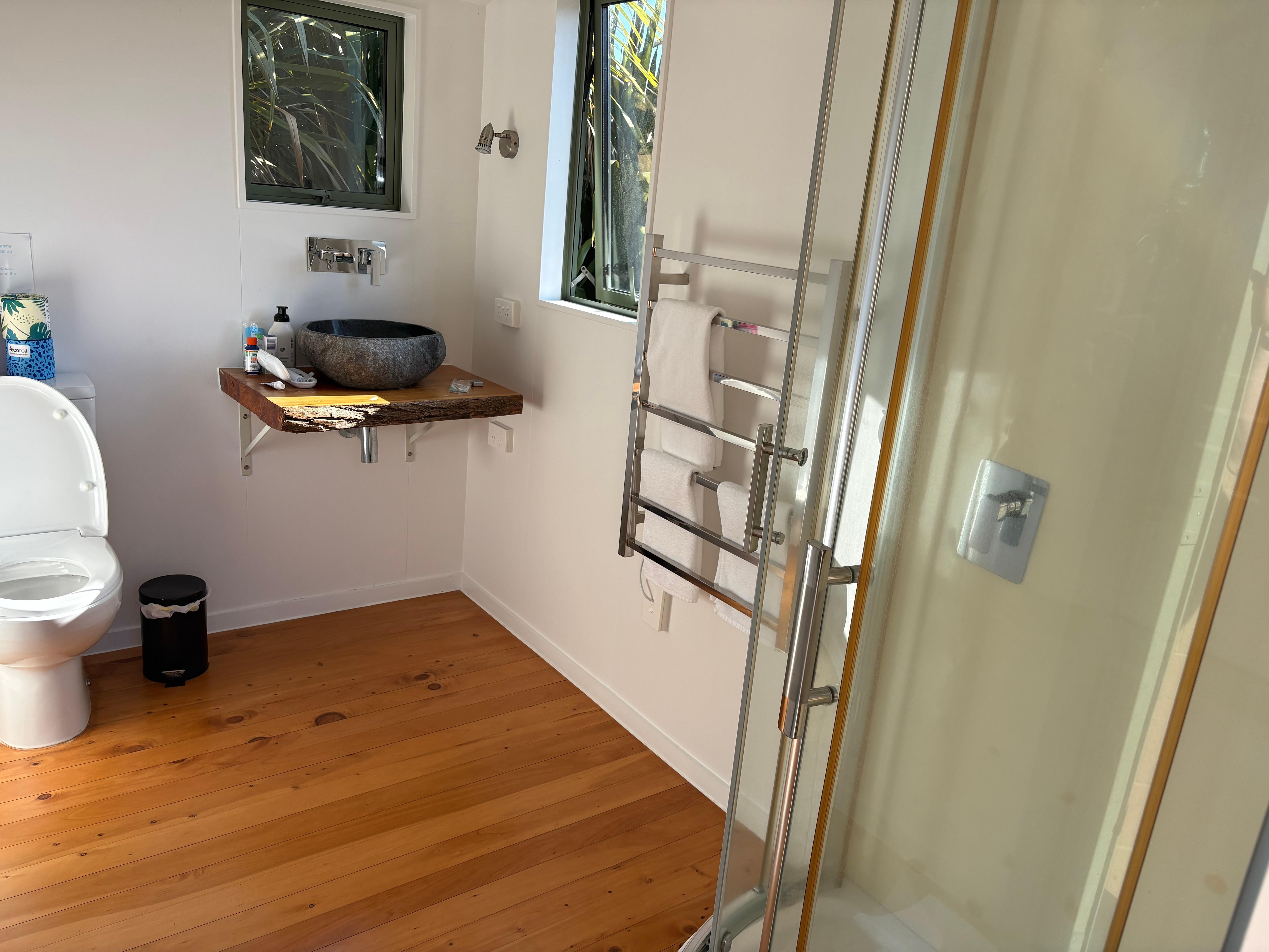 Private bath building 5 steps from yurt