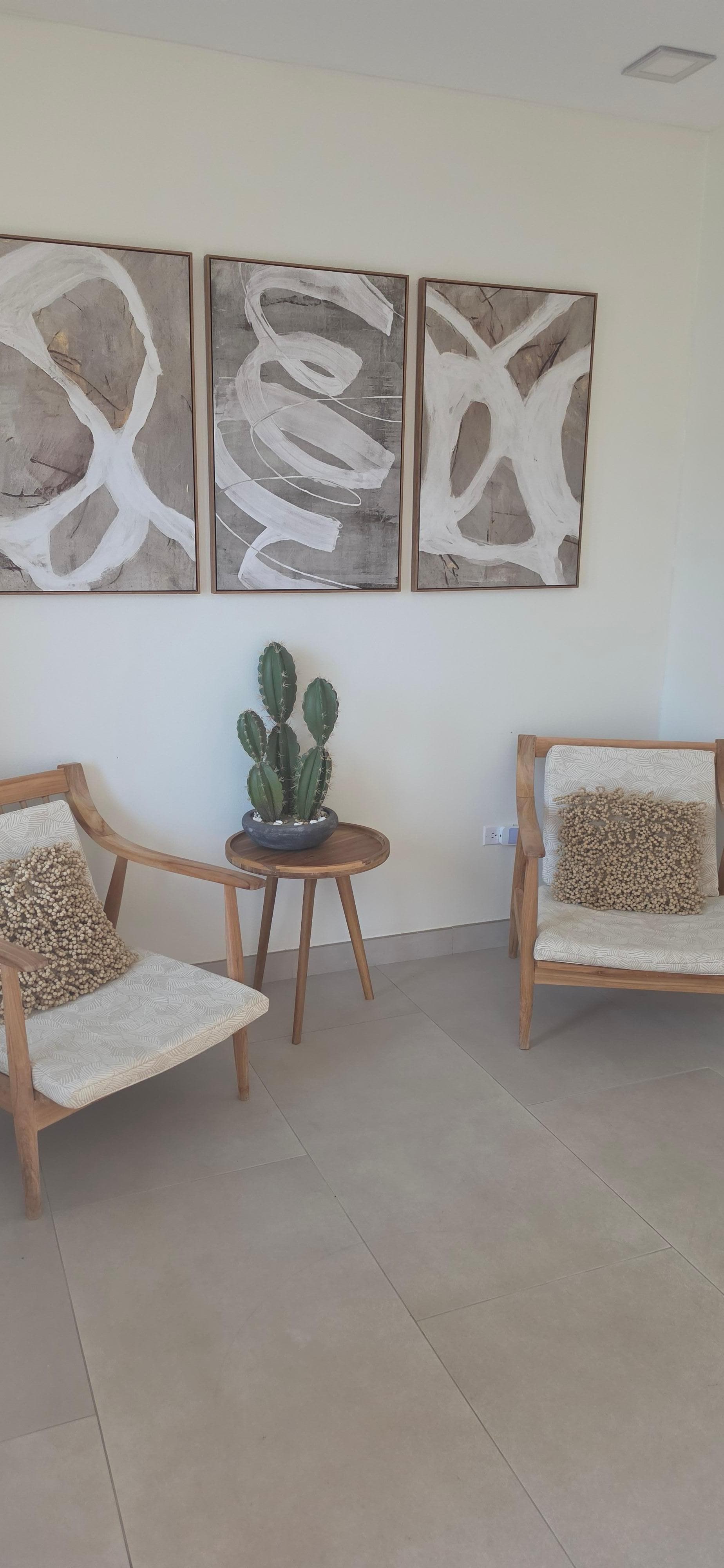 Sitting area inside the door