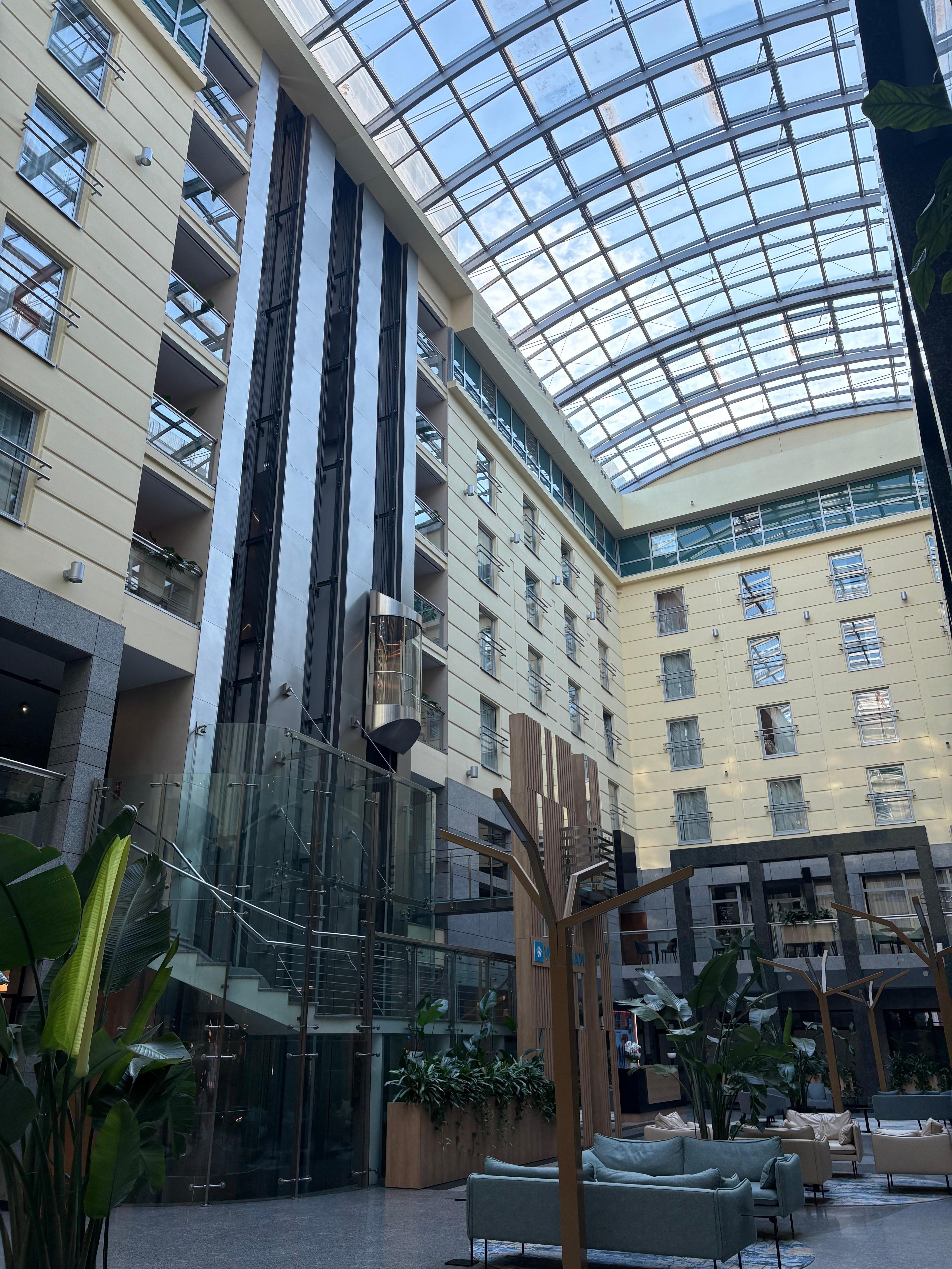 Lobby showing glass lifts