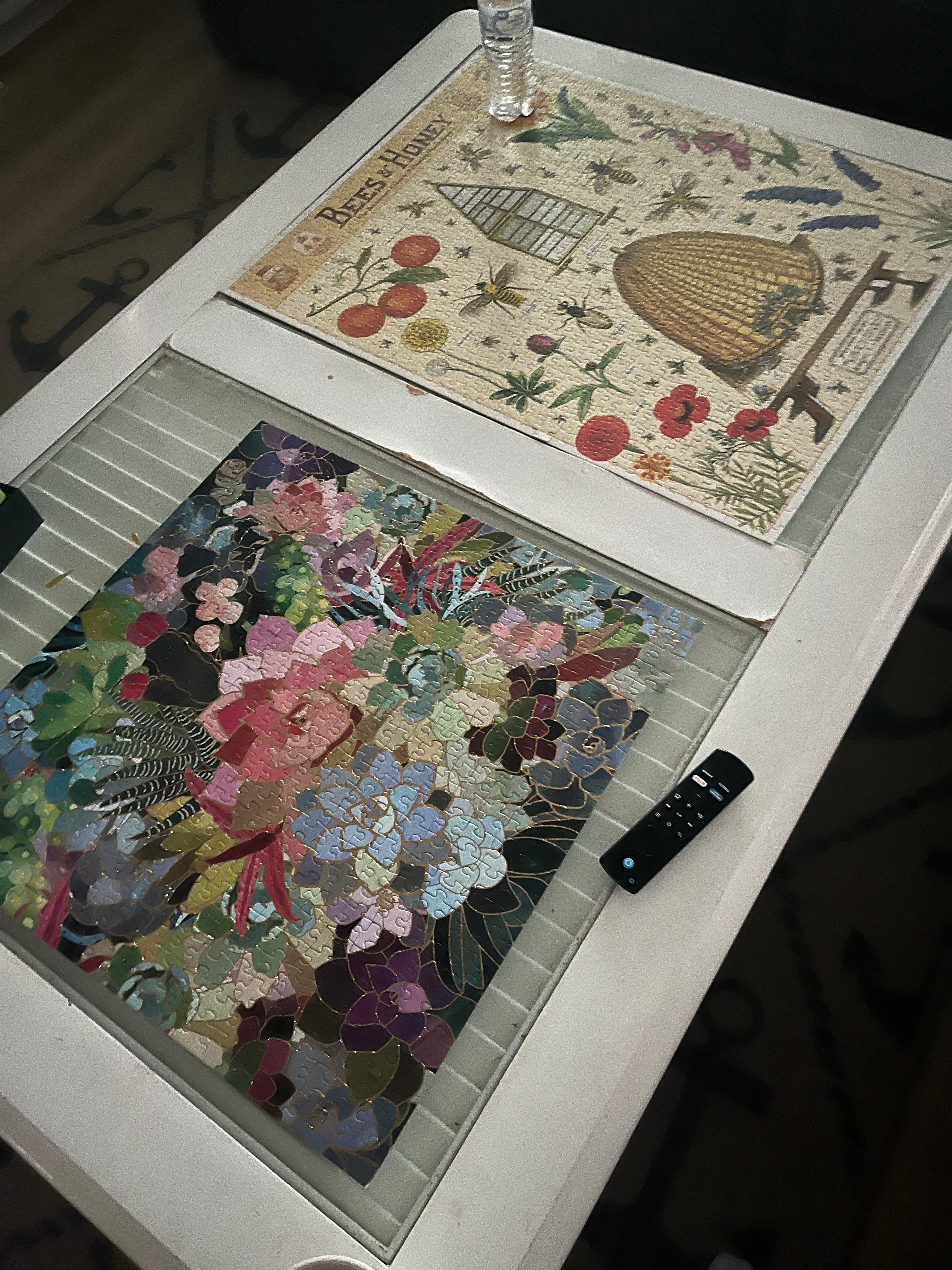 2 puzzles in the home. Everyone had fun putting them together