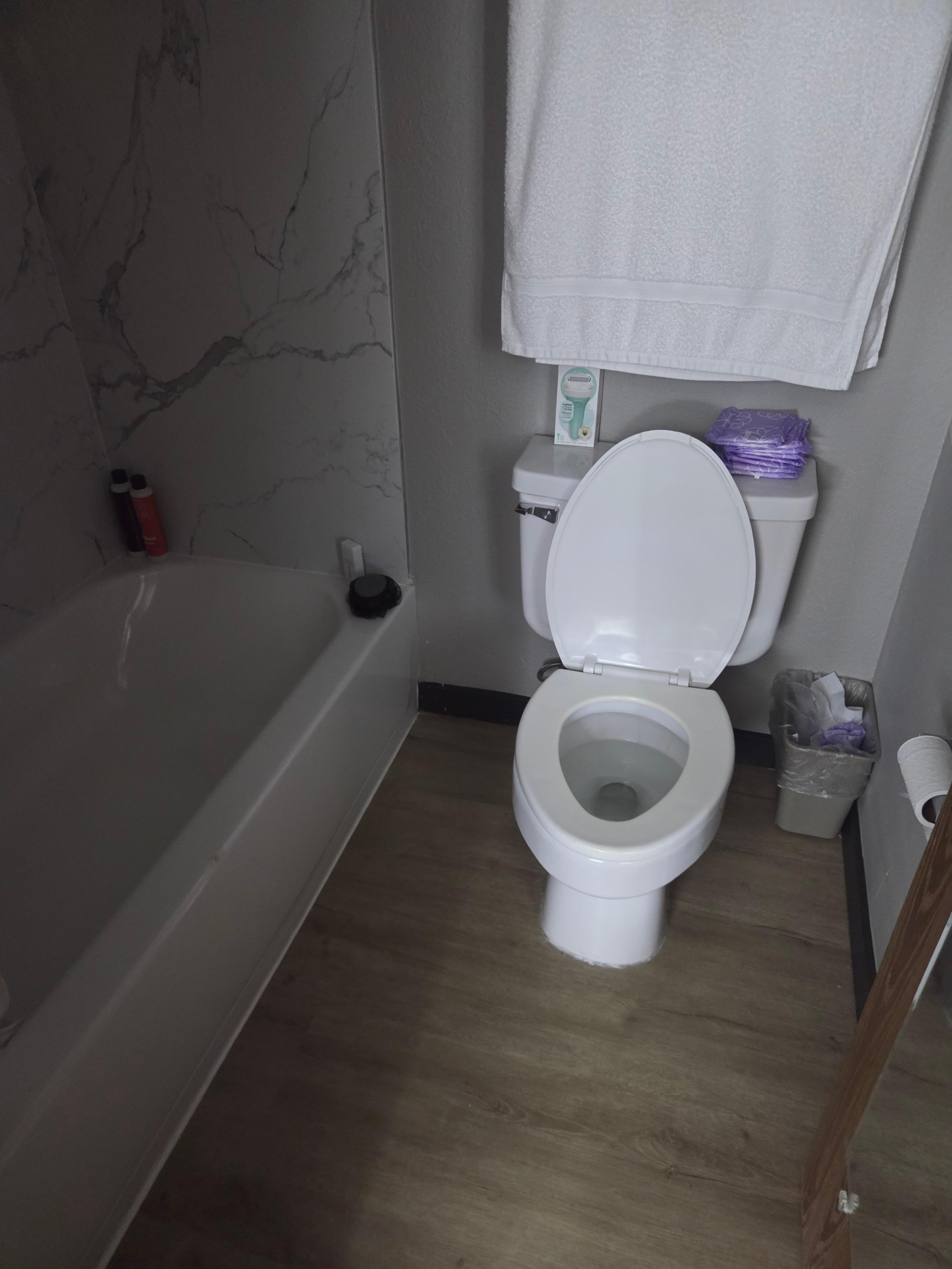 Small bathroom, shower is extremely slick when standing in to take shower