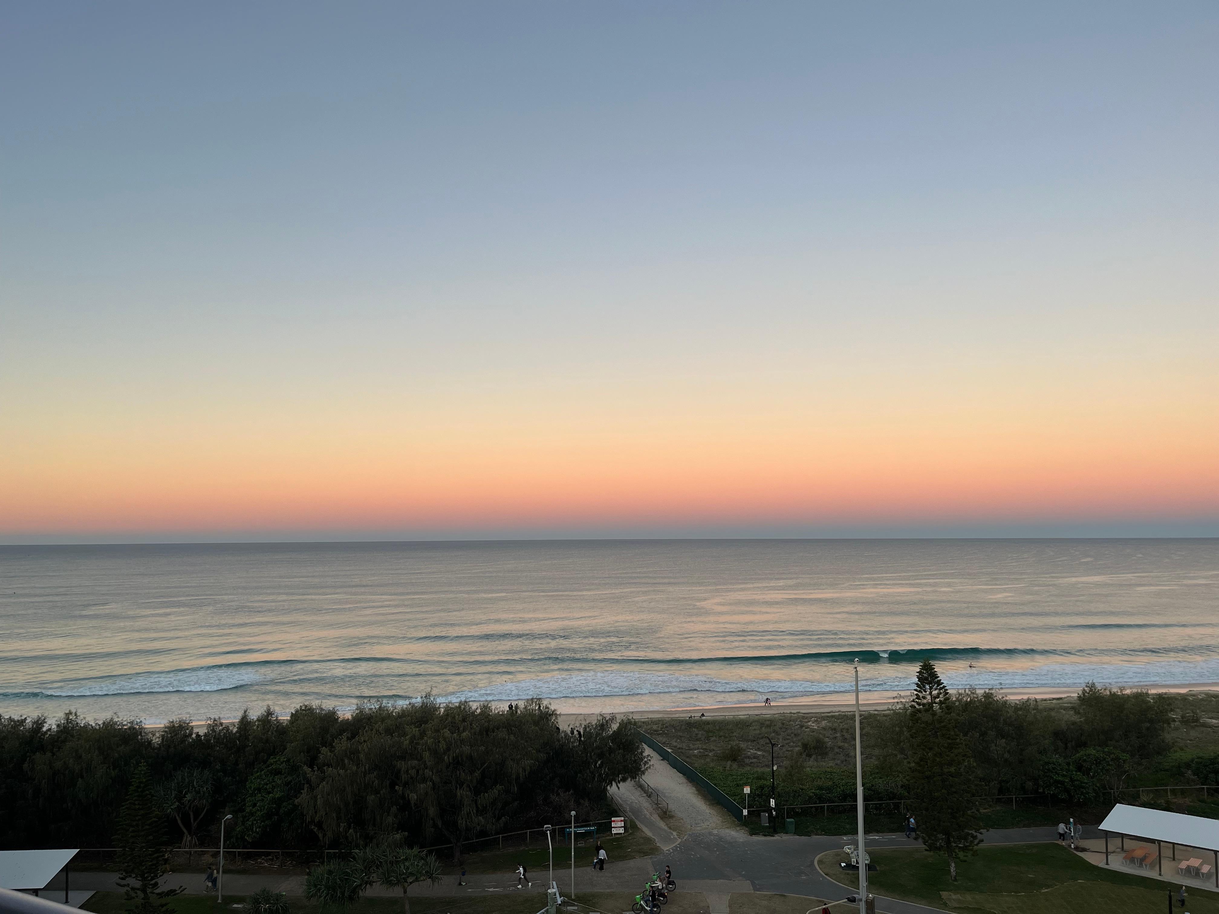 Beach view from apartment.